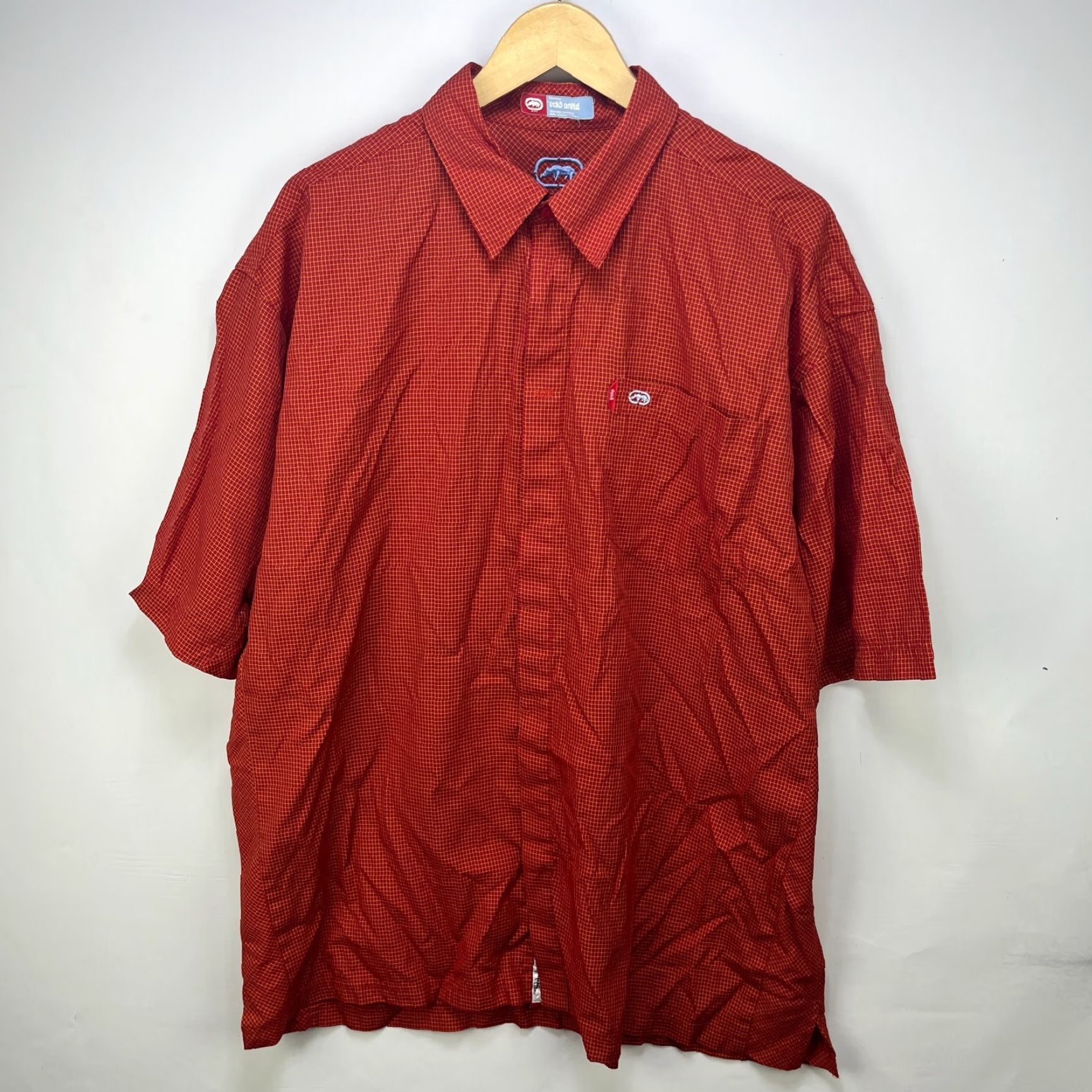 Ecko Unltd. VINTAGE Ecko Unltd Button-Up Short Sleeve Shirt 2XL Red 90s Hip Hop Shirt Mens Size US XXL / EU 58 / 5 - 2 Thumbnail