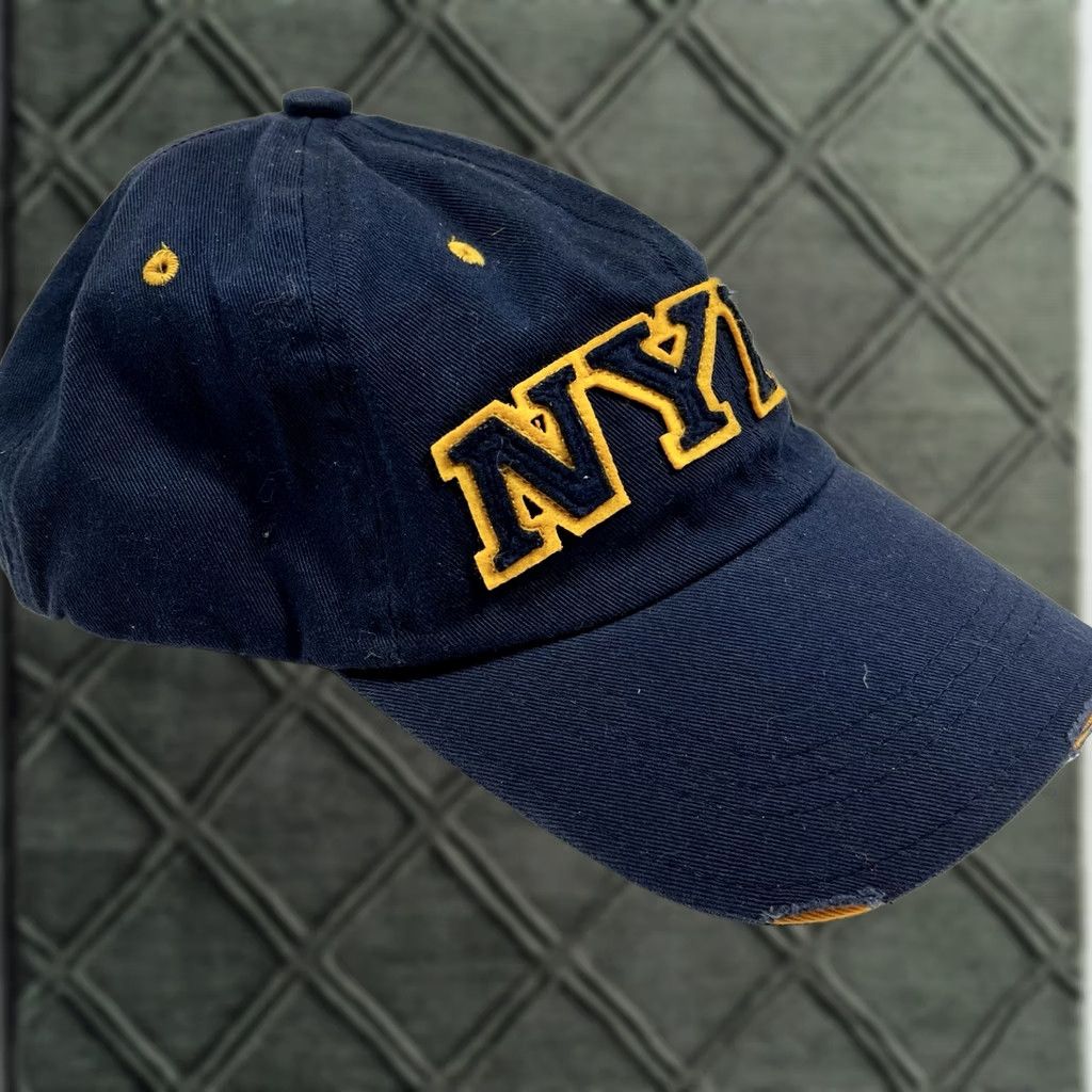 Vintage NYPD Baseball Cap Hat Adjustable Adult Distressed Blue Cotton Unisex Adults Size ONE SIZE - 1 Thumbnail