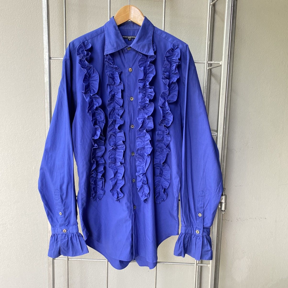Masaki Matsushima MASAKI MATSUSHIMA Cobalt Ruffle Front Blouse Size US M / EU 48-50 / 2 - 11 Thumbnail