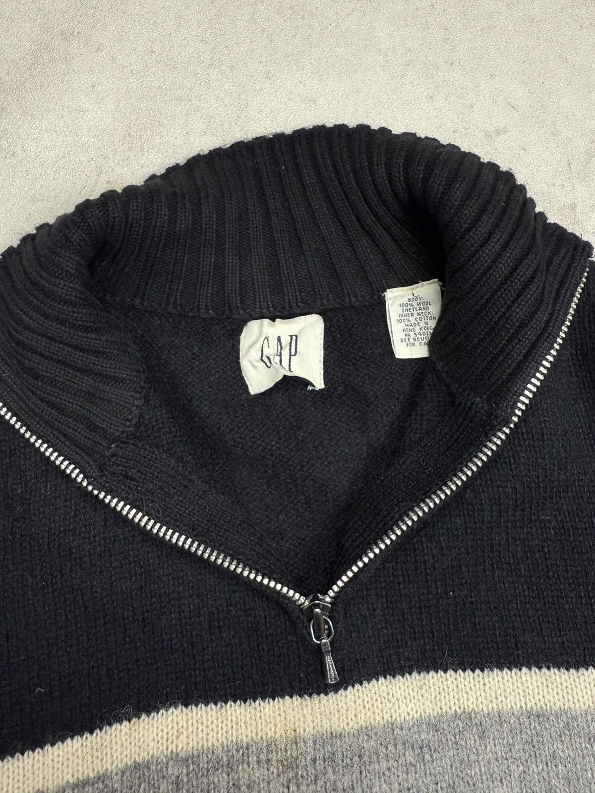 Gap Vintage GAP Wool Knit Half Zip Sweater Cardigan Size US L / EU 52-54 / 3 - 7 Thumbnail