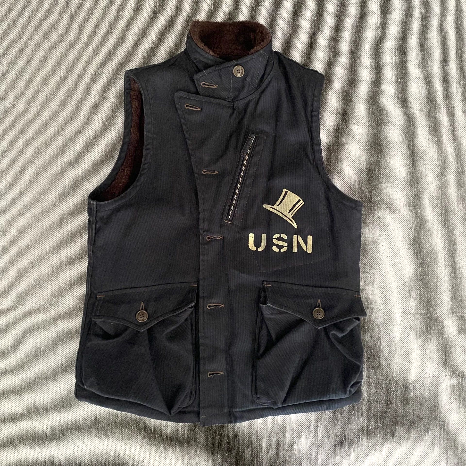 Freewheelers Freewheelers 1930s Aviators Alpaca Wool Canvas Vest Size US XXS / EU 40 - 1 Thumbnail