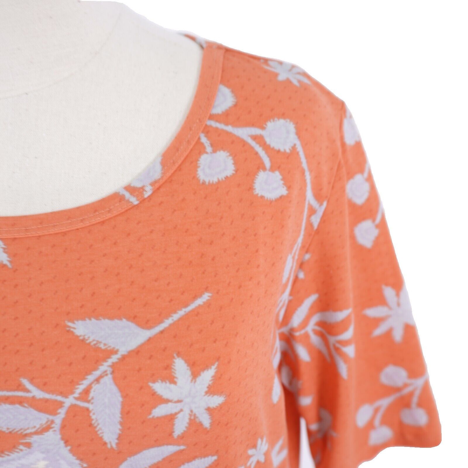 Designer NEW LuLaRoe Gigi XL Orange Floral Boat Neck Blouse Top Short Size XL / US 12-14 / IT 48-50 - 2 Thumbnail