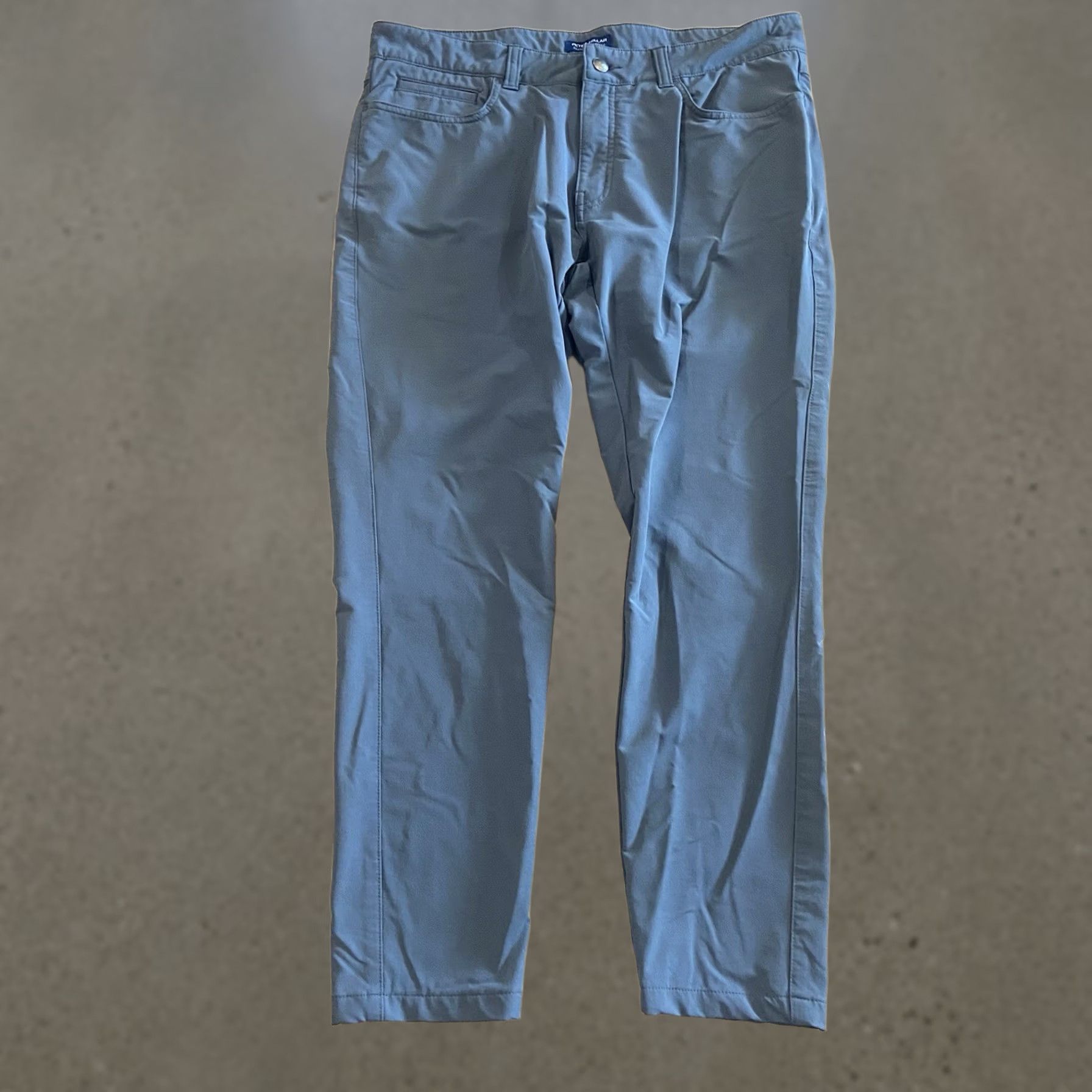 Peter Millar Peter Millar Crown Crafted Pants Mens 34 Gray EB510 Performance Stretch Slim Chino Pocket Moisture Wicking Flat Front 26in Inseam Size US 34 / EU 50 - 1 Thumbnail