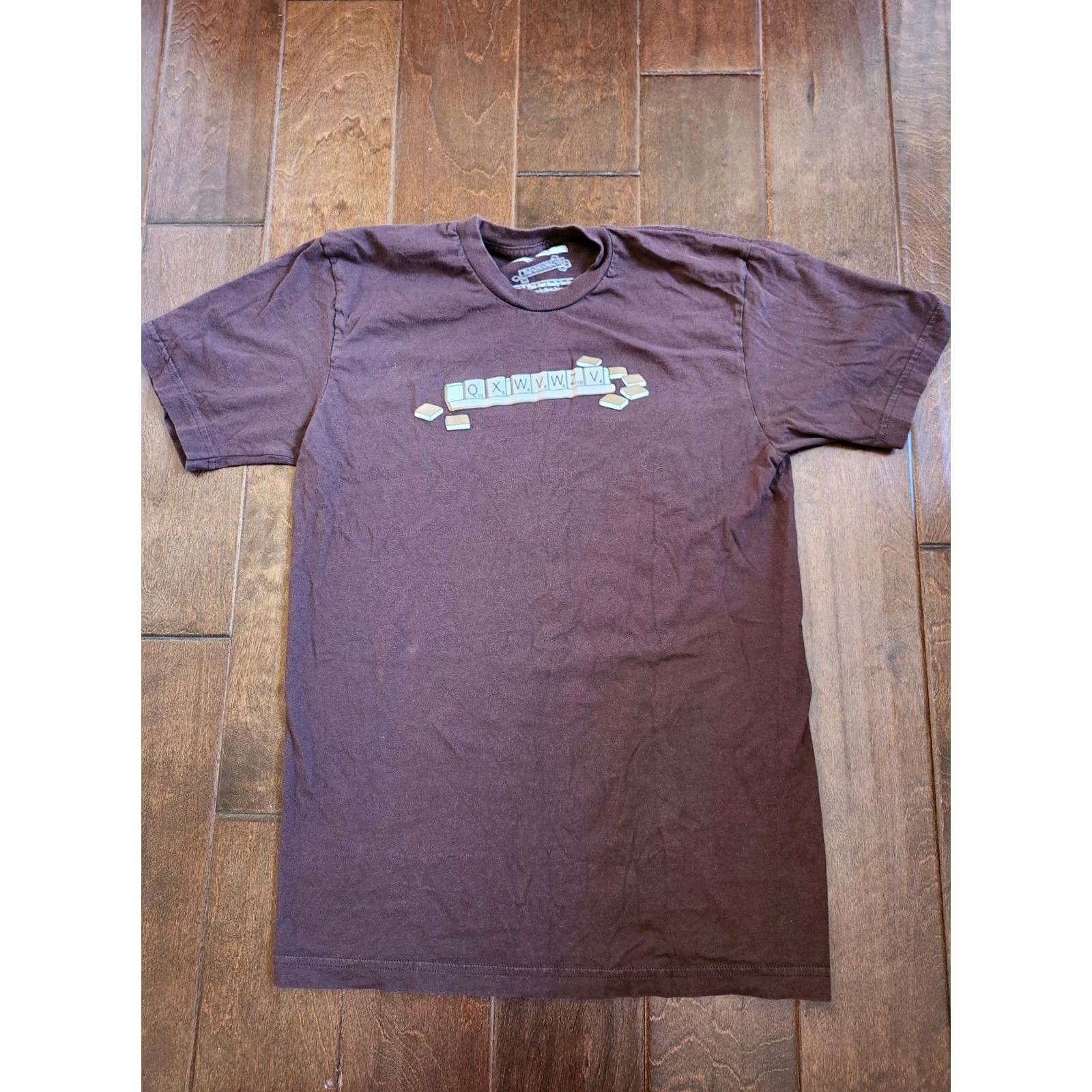 Threadless Treadless Scrabble Print T-shirt Men Brown Short Sleeve Crew Neck M Regular Size - United States Made Size US M / EU 48-50 / 2 - 2 Thumbnail