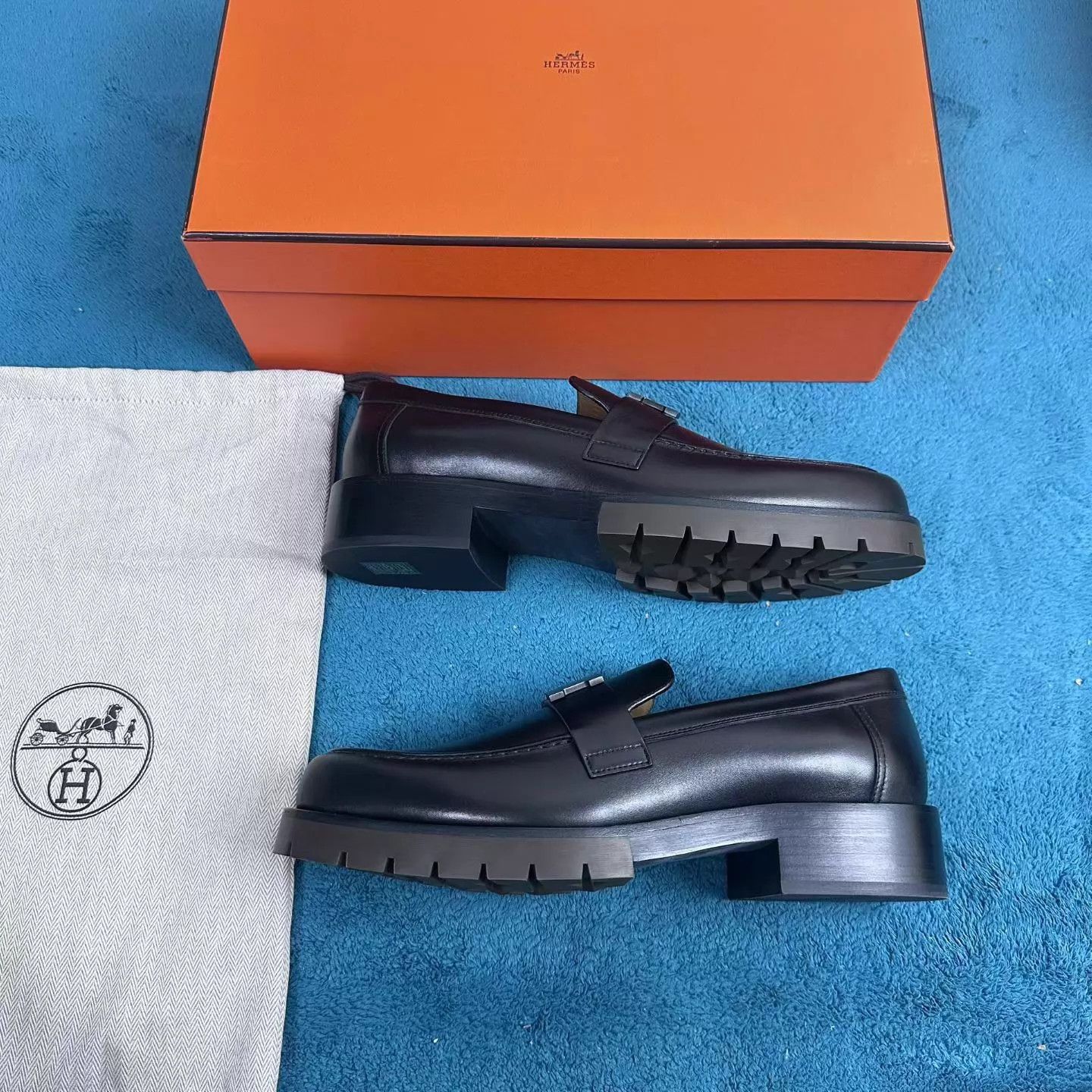 Hermes Hermès Gregoire Black Leather Loafer 41.5 Size US 8.5 / EU 41-42 - 2 Thumbnail