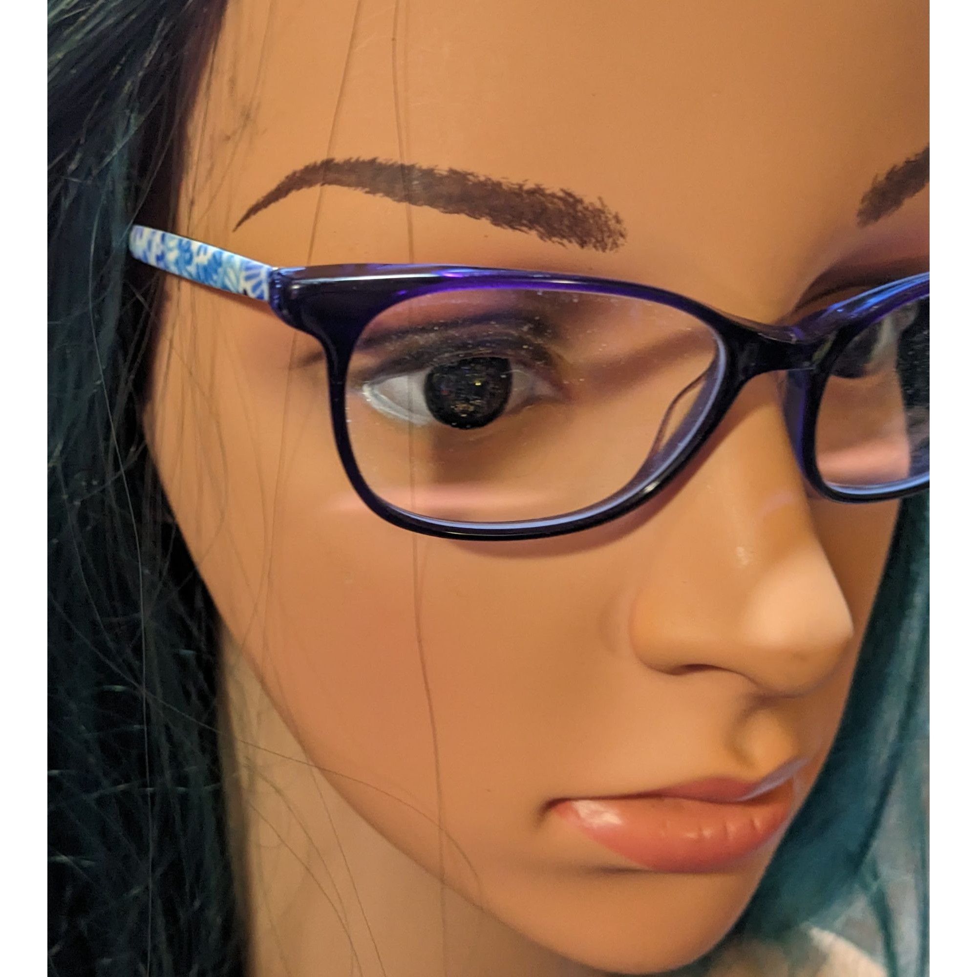 Lilly Pulitzer Lily Pulitzer Sheridan Blue And White Floral Eyeglass Frames Size ONE SIZE - 10 Thumbnail