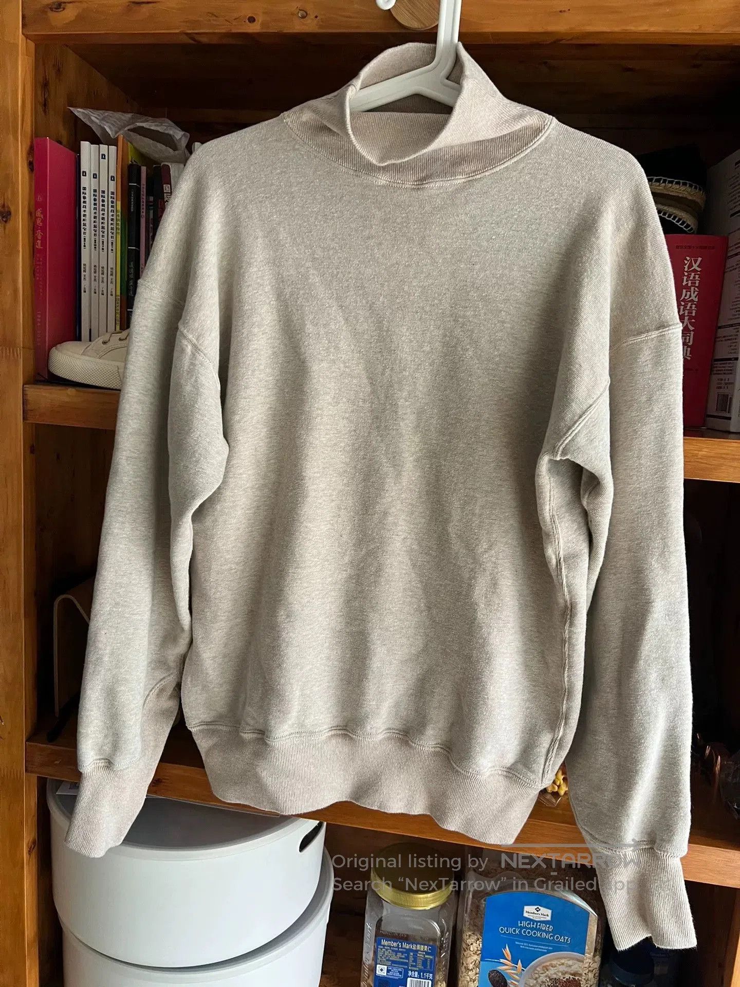 Warehouse vintage high-neck plush sweatshirt in oatmeal. Size US M / EU 48-50 / 2 - 3 Thumbnail
