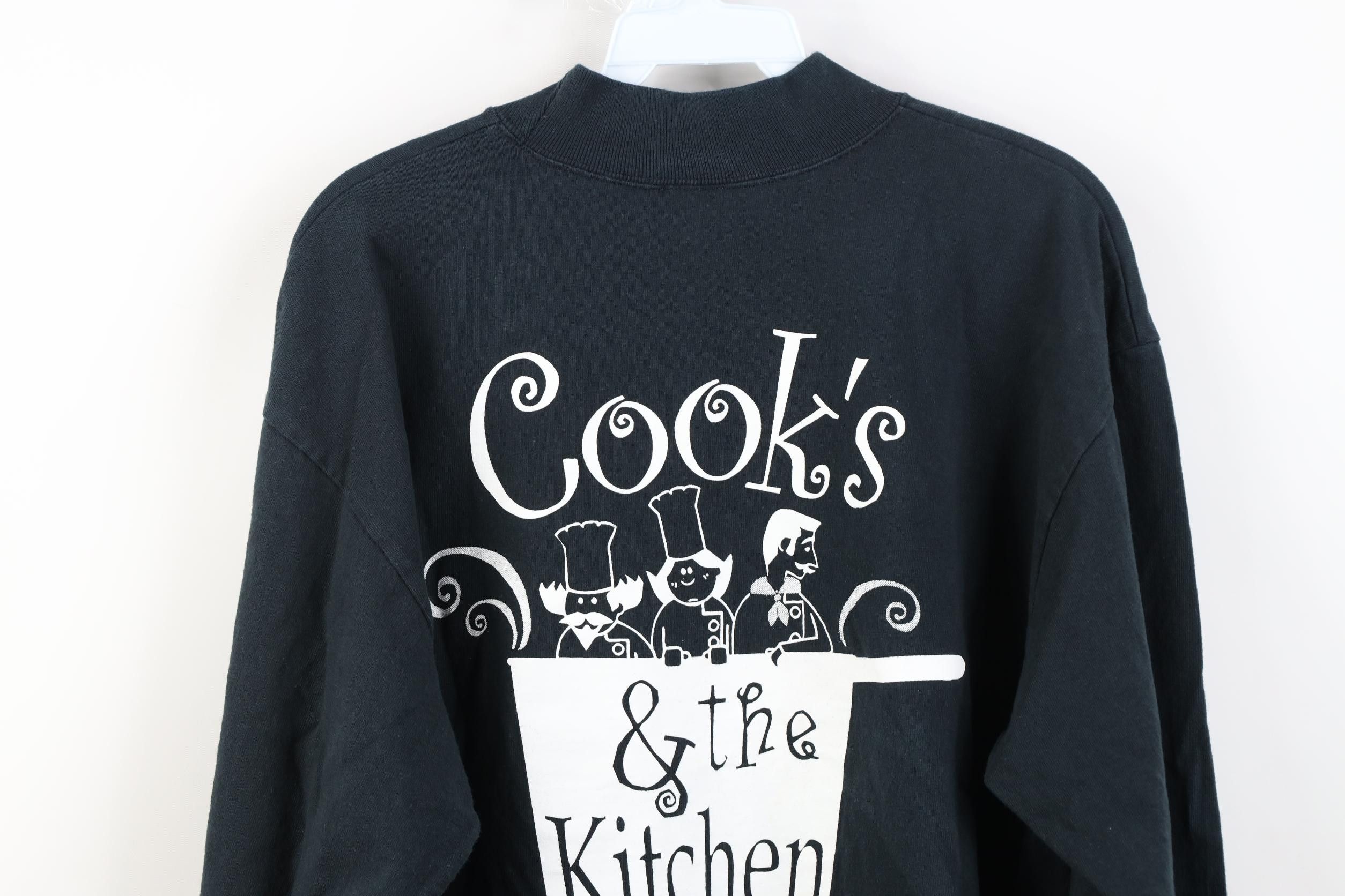 Vintage Vintage 90s Y2K Cook's And the Kitchen Mock Neck T-Shir Size US L / EU 52-54 / 3 - 17 Thumbnail