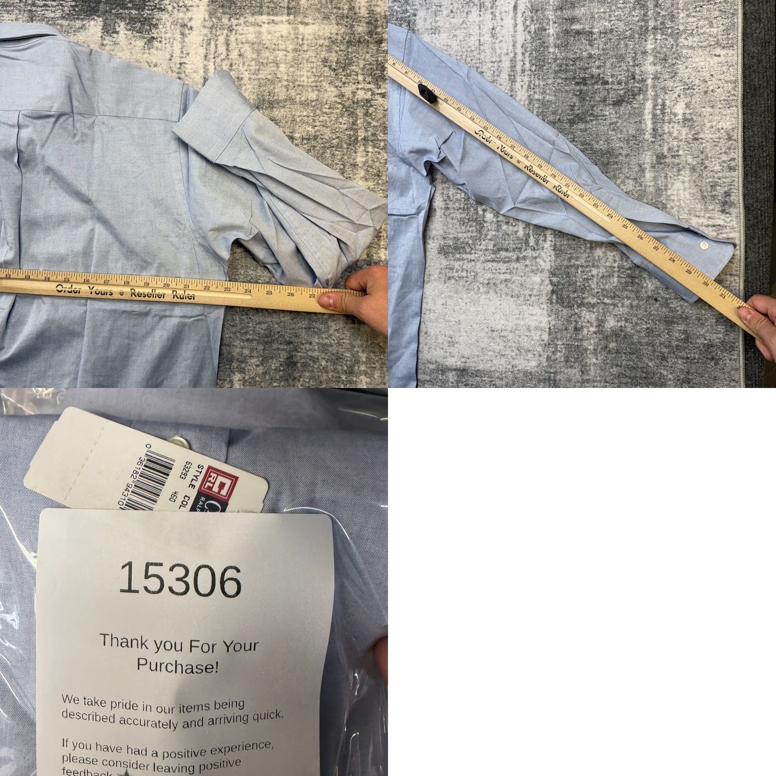Chaps Chaps Shirt Mens 15.5 Blue Cotton Oxford Button Down 90s VTG Classic Dress Shirt Size US L / EU 52-54 / 3 - 9 Thumbnail