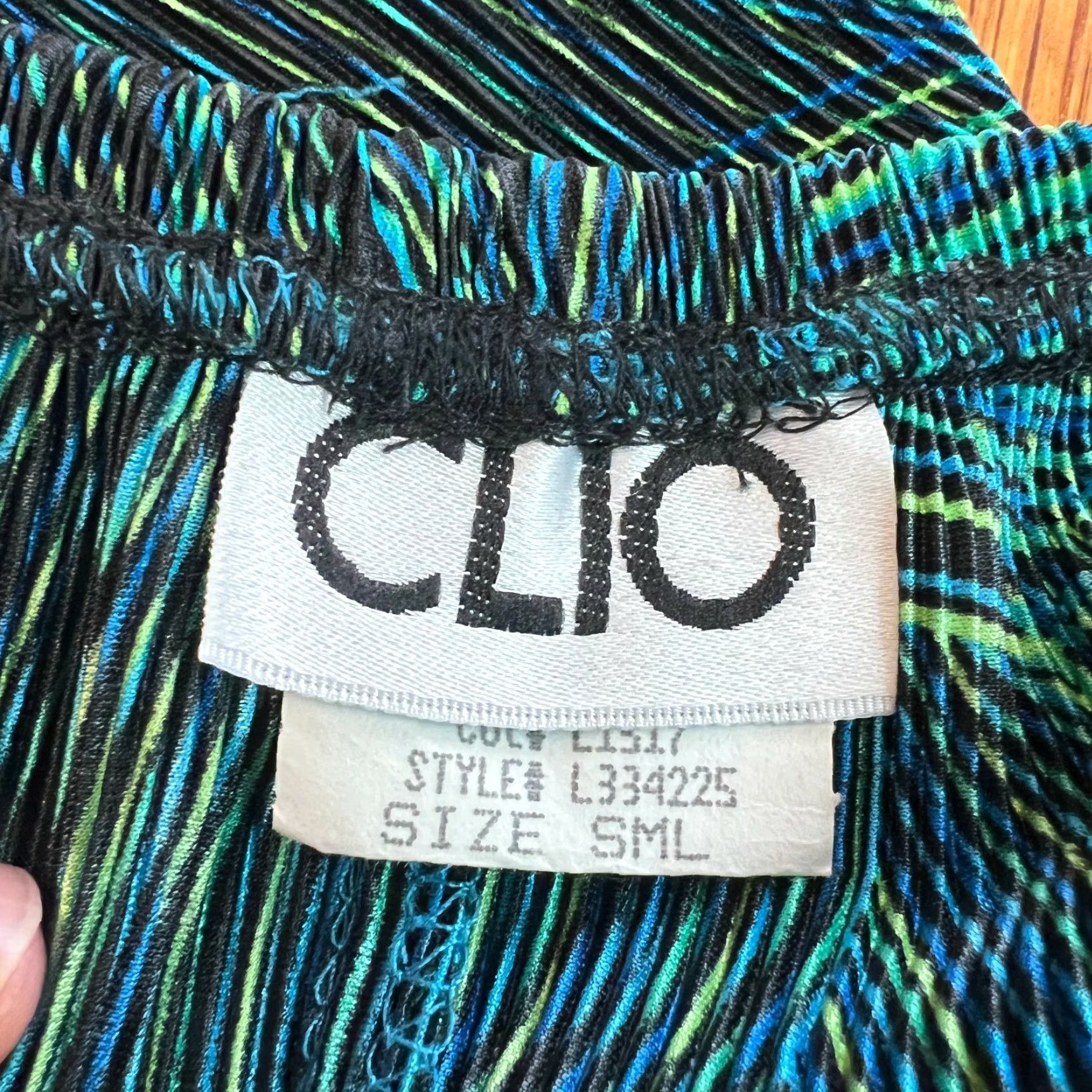 Vintage VTG Clio Skirt A-Line Midi Blue S Womens Elastic Waist Pull On Pleated Striped Vintage: Yes Size 28" / US 6 / IT 42 - 6 Thumbnail