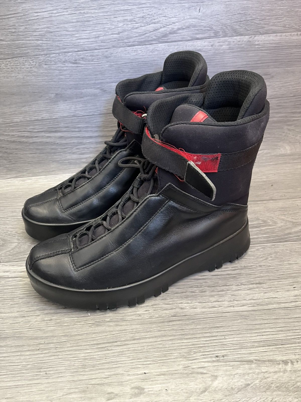 Prada Vintage 00's Prada linea rossa platform rubber sole sz 38.5 Size US 8.5 / IT 38.5 - 4 Thumbnail