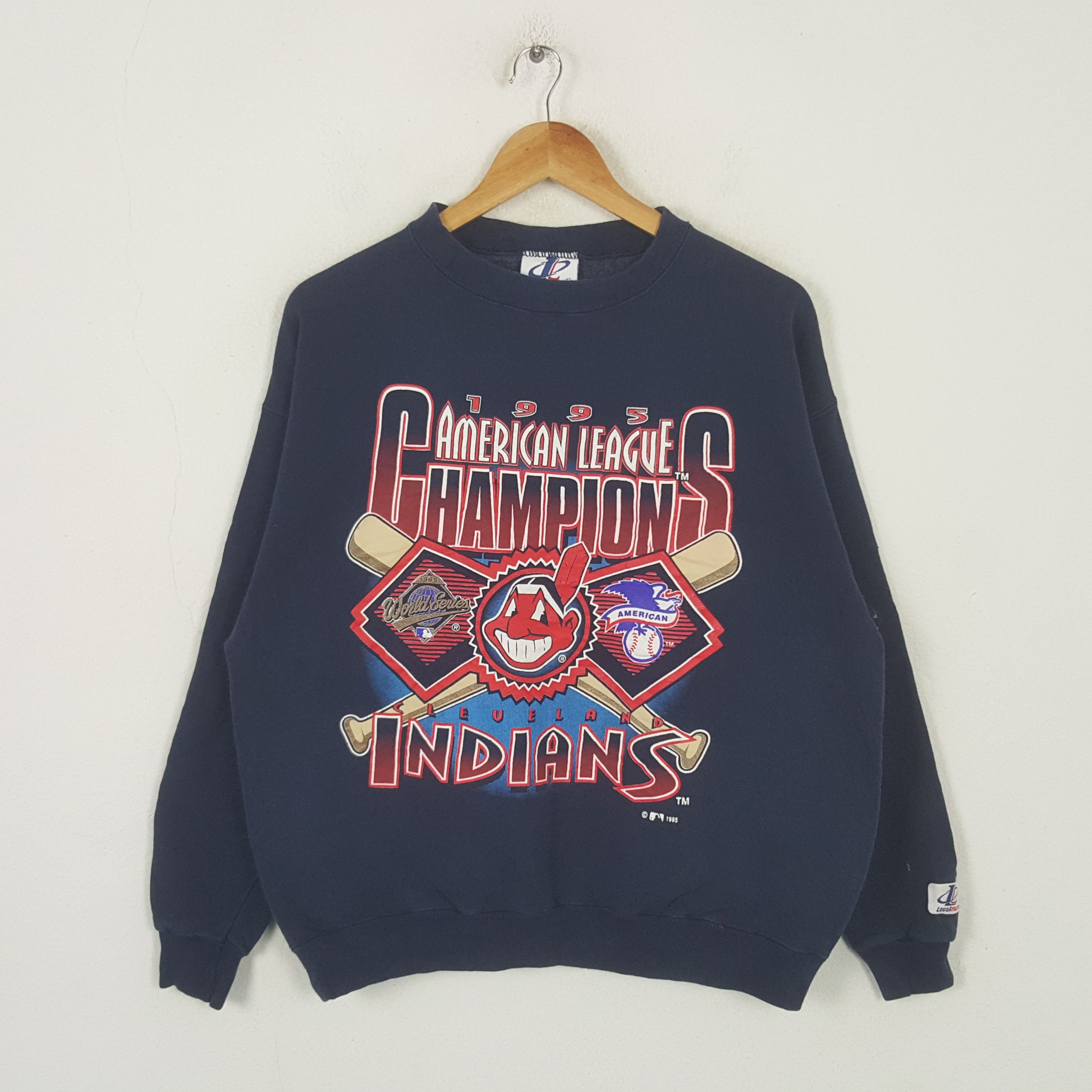 MLB Vintage Cleveland Indians League 90s Baseball Sweatshirt RR6 Size US L / EU 52-54 / 3 - 1 Thumbnail