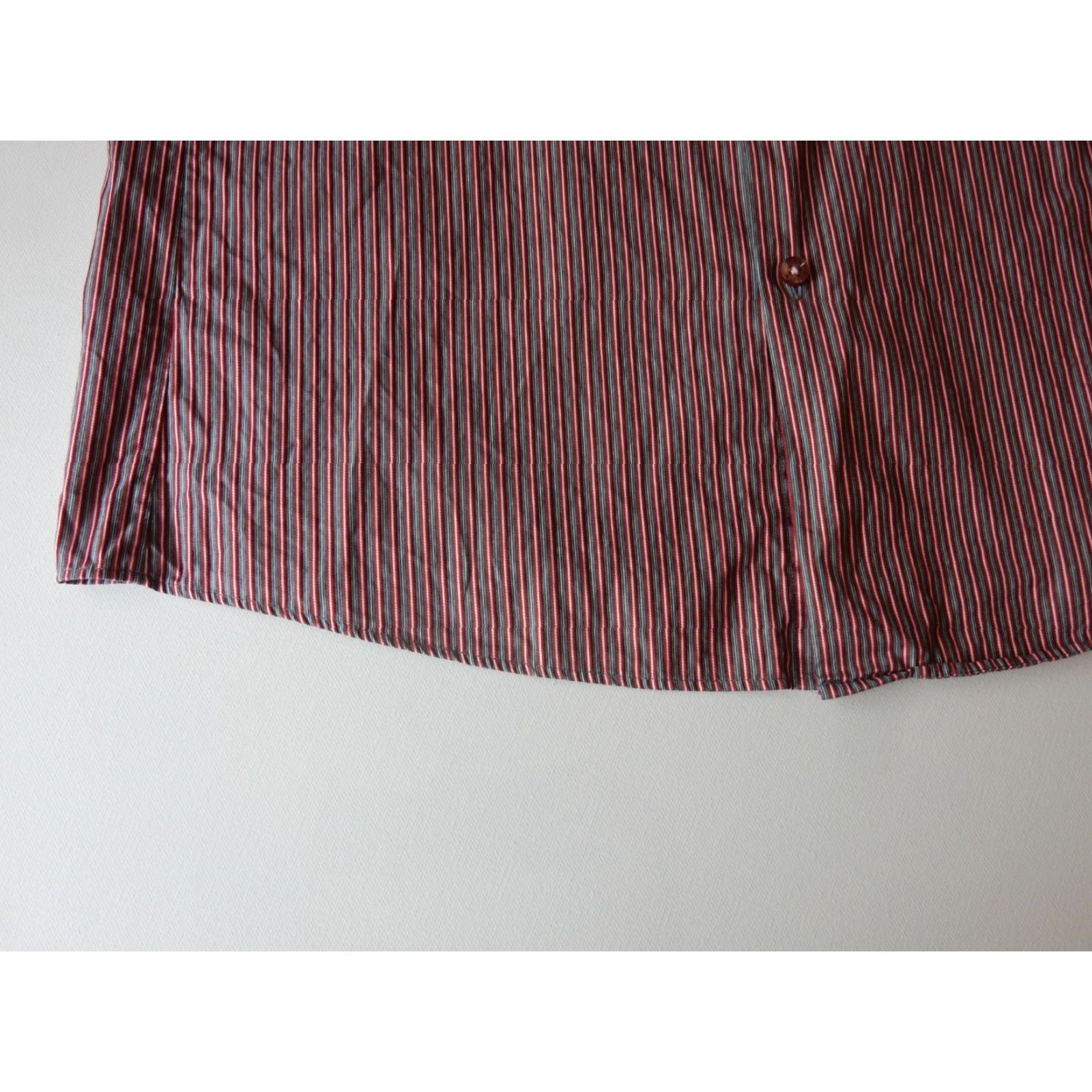 Pinko Thomas Pink Men's Button-Up Shirt Size 16/41 Slim Fit Stripe Gray-Pink-White Long Sleeve Size US M / EU 48-50 / 2 - 3 Thumbnail