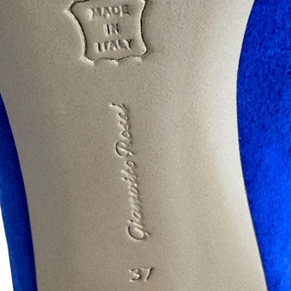Gianvito Rossi Gianvito Rossi Italy Cobalt Blue Suede Mule Heels Sz 37 Size US 6.5 / IT 36.5 - 15 Thumbnail
