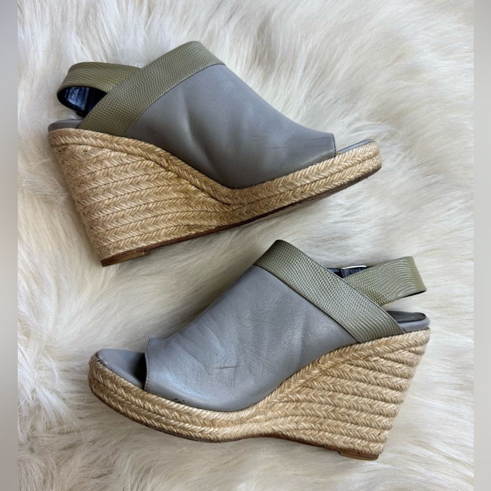 Balenciaga Balenciaga Gray Monochromatic espadrille wedges Mules ankle Size US 8 / IT 38 - 2 Thumbnail