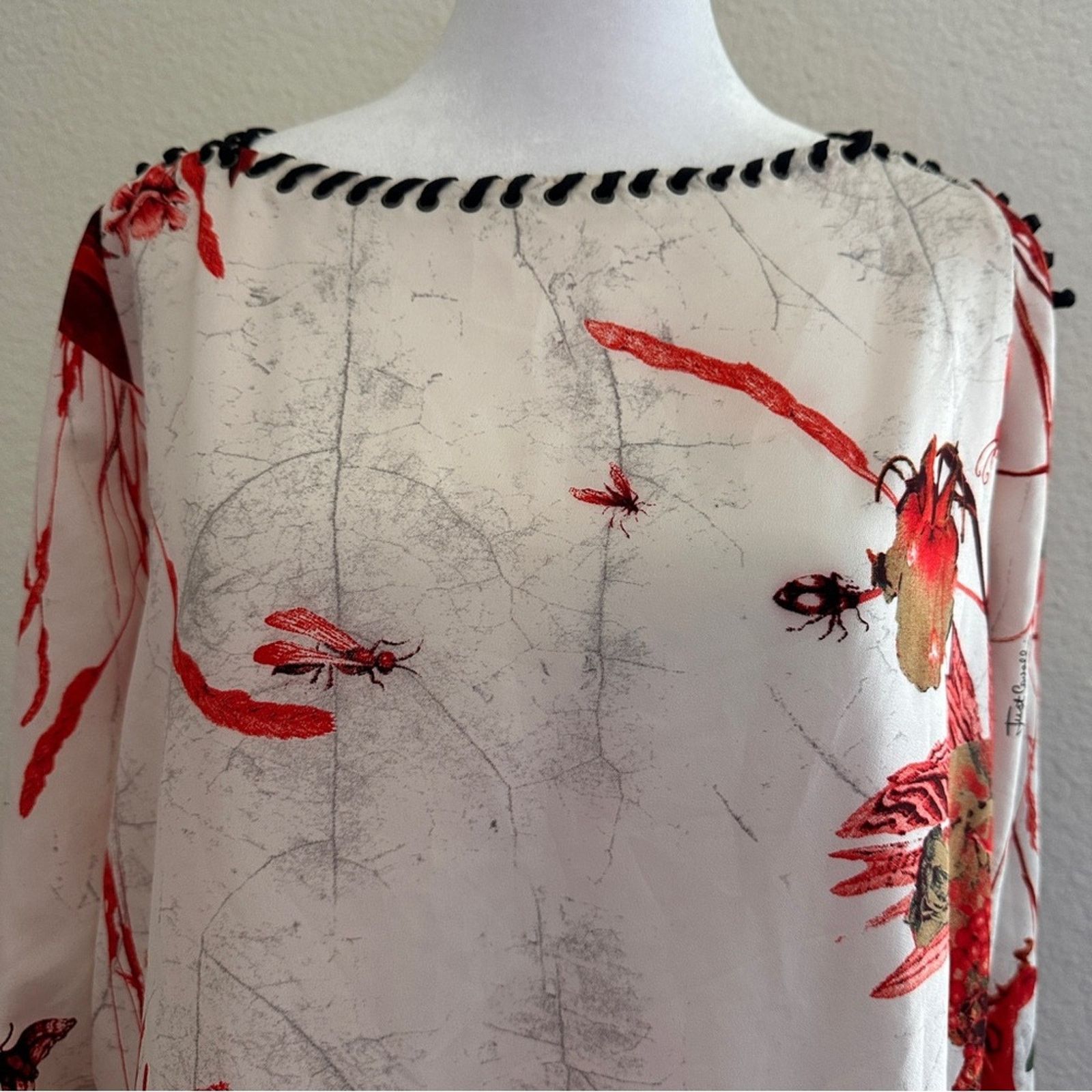 Just Cavalli JUST CAVALLI Printed Side Lace Asymmetrical Dress Red S Size S / US 4 / IT 40 - 7 Thumbnail