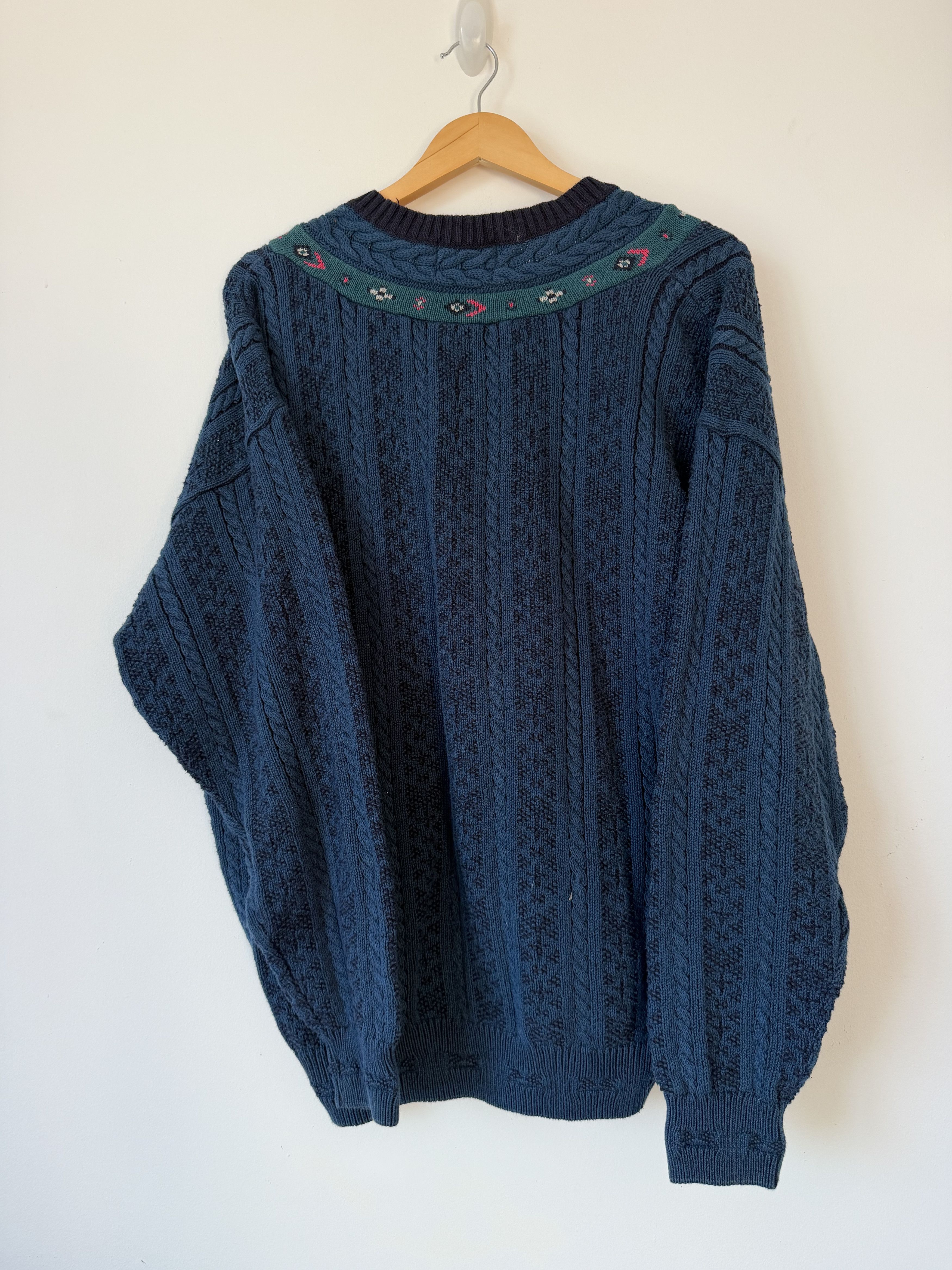 Woolrich Woolen Mills Woolrich Cable Knit Grandpa Sweater L USA Cotton V-Neck Size US L / EU 52-54 / 3 - 2 Thumbnail