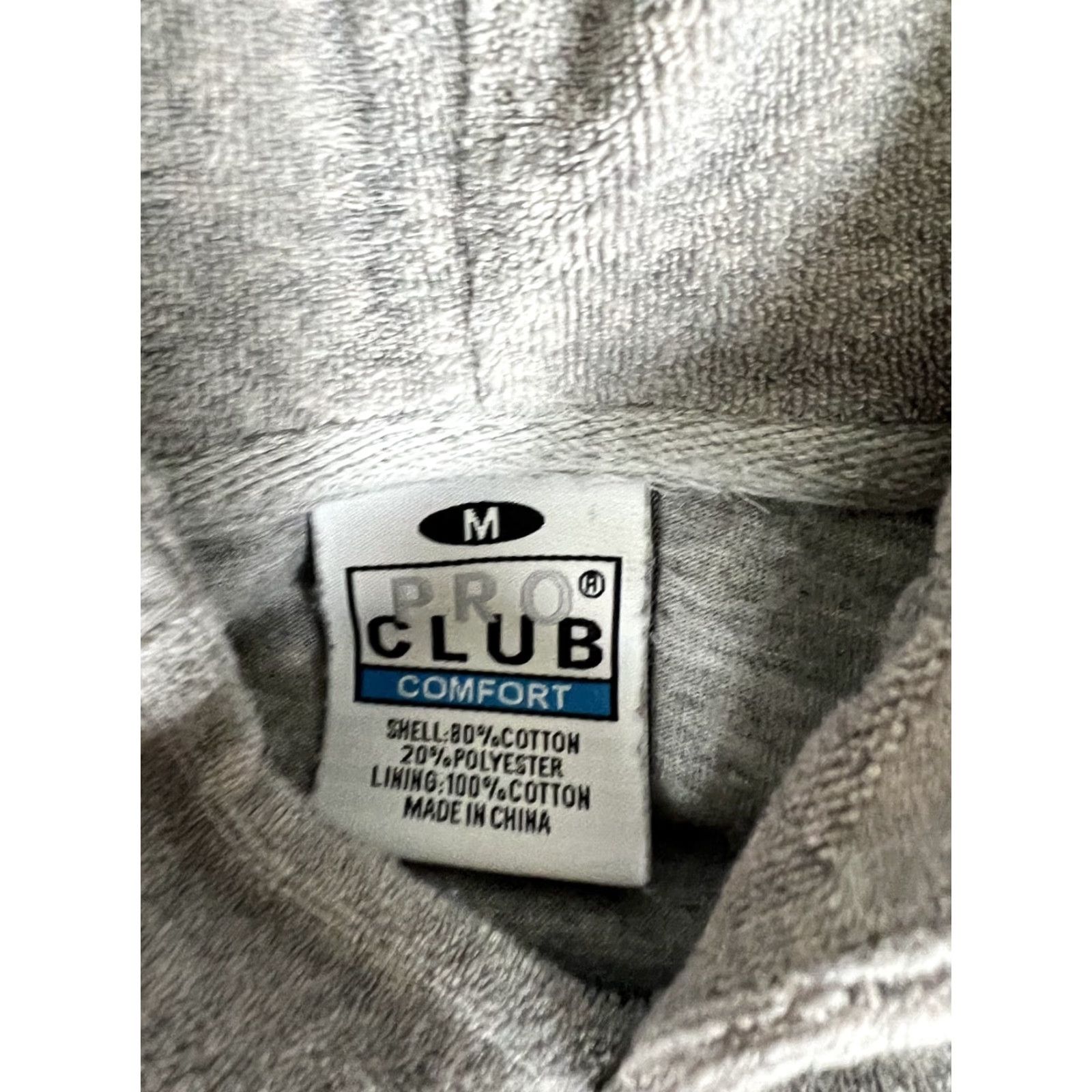 Vintage Pro Club Hoodie Mens Regular Size M Gray All Over Print Heavyweight Terry Fleece Full Zip Size US M / EU 48-50 / 2 - 4 Thumbnail