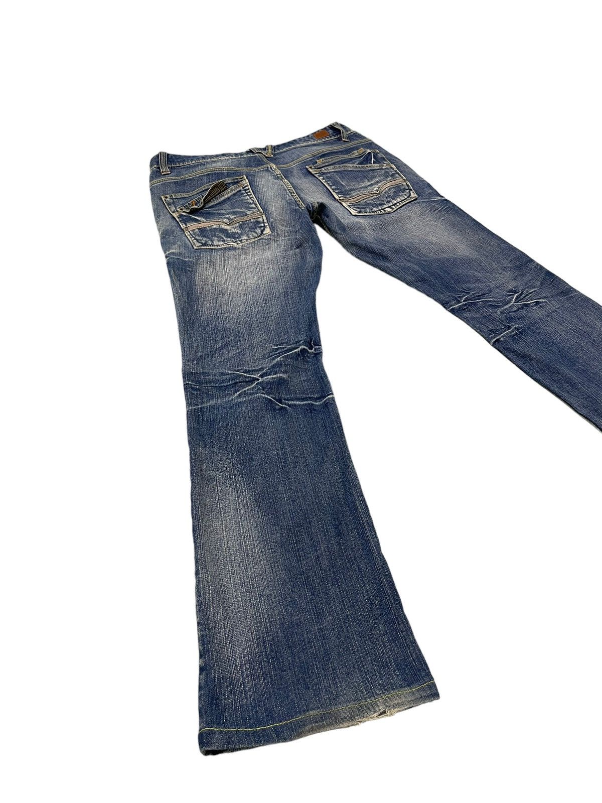 Japanese Brand Flare Jeans Nicole Club Distress Low Rise Boot Cut 7🟦1 Size US 35 - 12 Thumbnail
