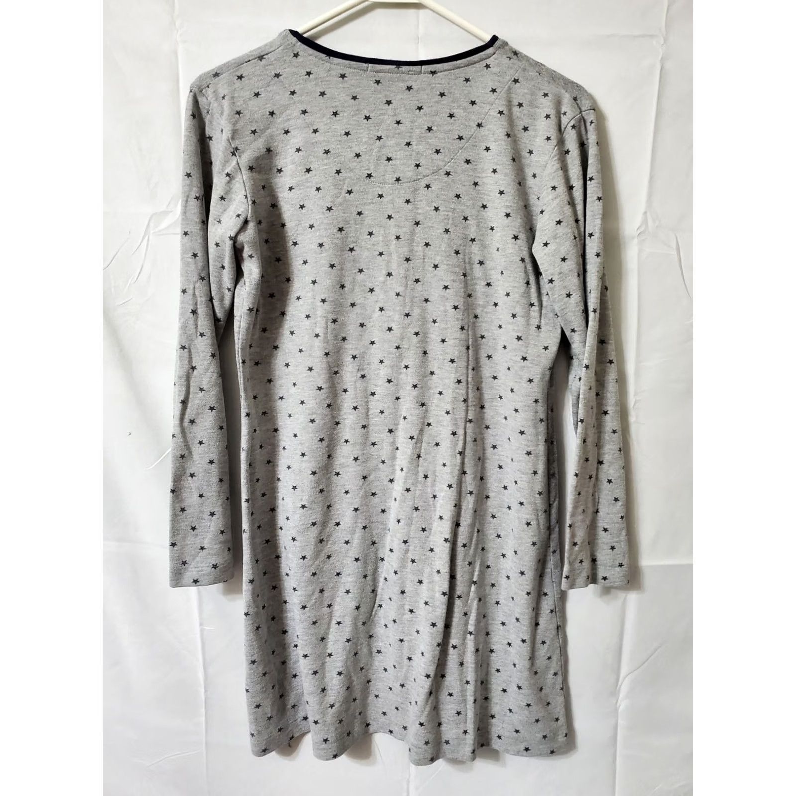 Tommy Hilfiger Tommy Hilfiger Sleepwear Women's Size S Gray Nightgown Henley Long Sleeve Star AOP Logo Comfort Shirt Dress Nightgown Size ONE SIZE - 5 Thumbnail