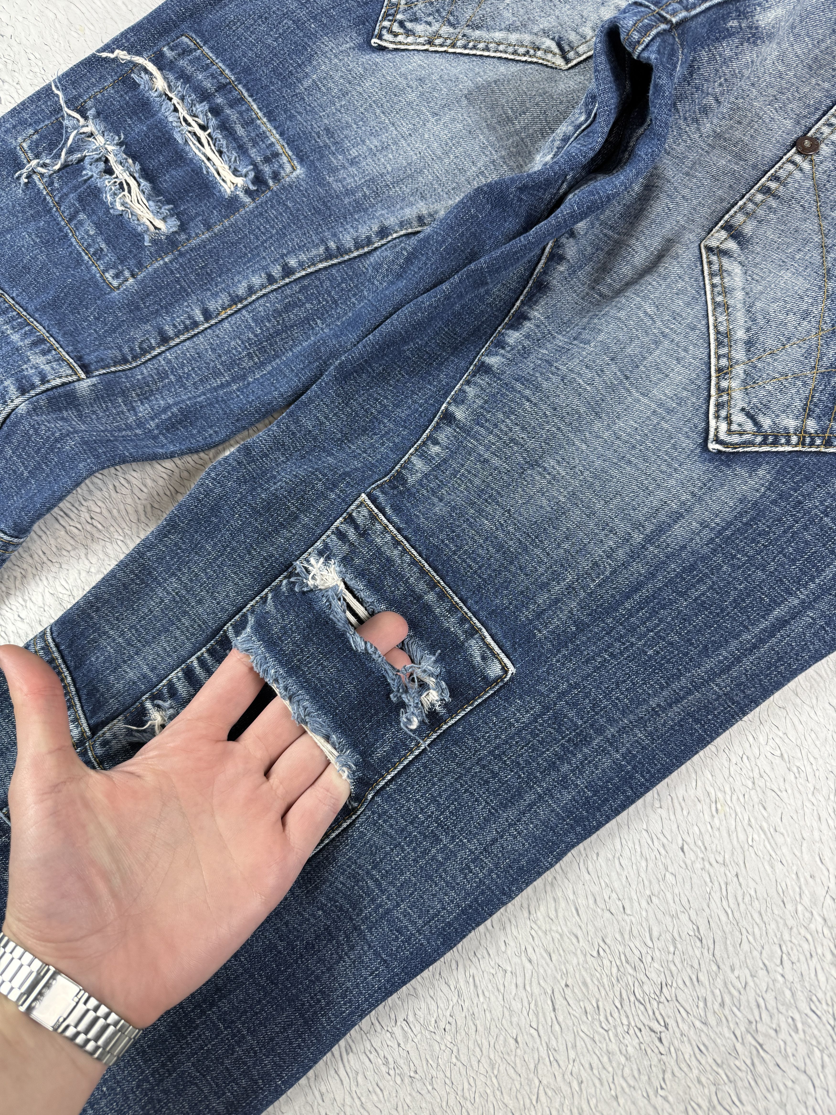 Diesel × JNCO × Japanese Brand Diesel Vintage Jeans Custom Distressed Denim Ripped Opium Size US 34 / EU 50 - 7 Thumbnail