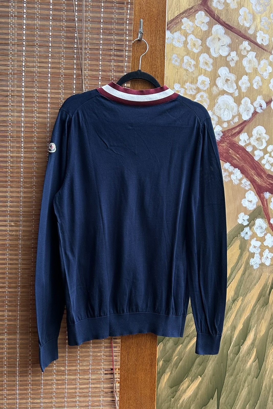 Moncler Moncler Maglia Tricot Scollo A V Tennis Cotton V-Neck Jumper Size US L / EU 52-54 / 3 - 3 Thumbnail