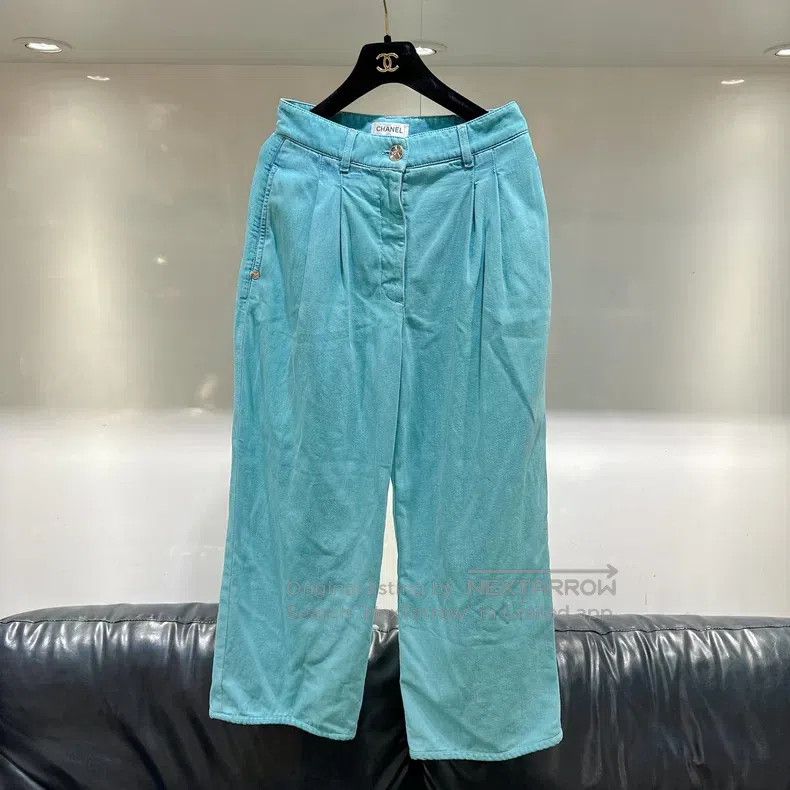Chanel Chanel 21 Spring and Summer Collection Blue Wide-leg Jeans Size 24" / US 00 / IT 34 - 1 Thumbnail