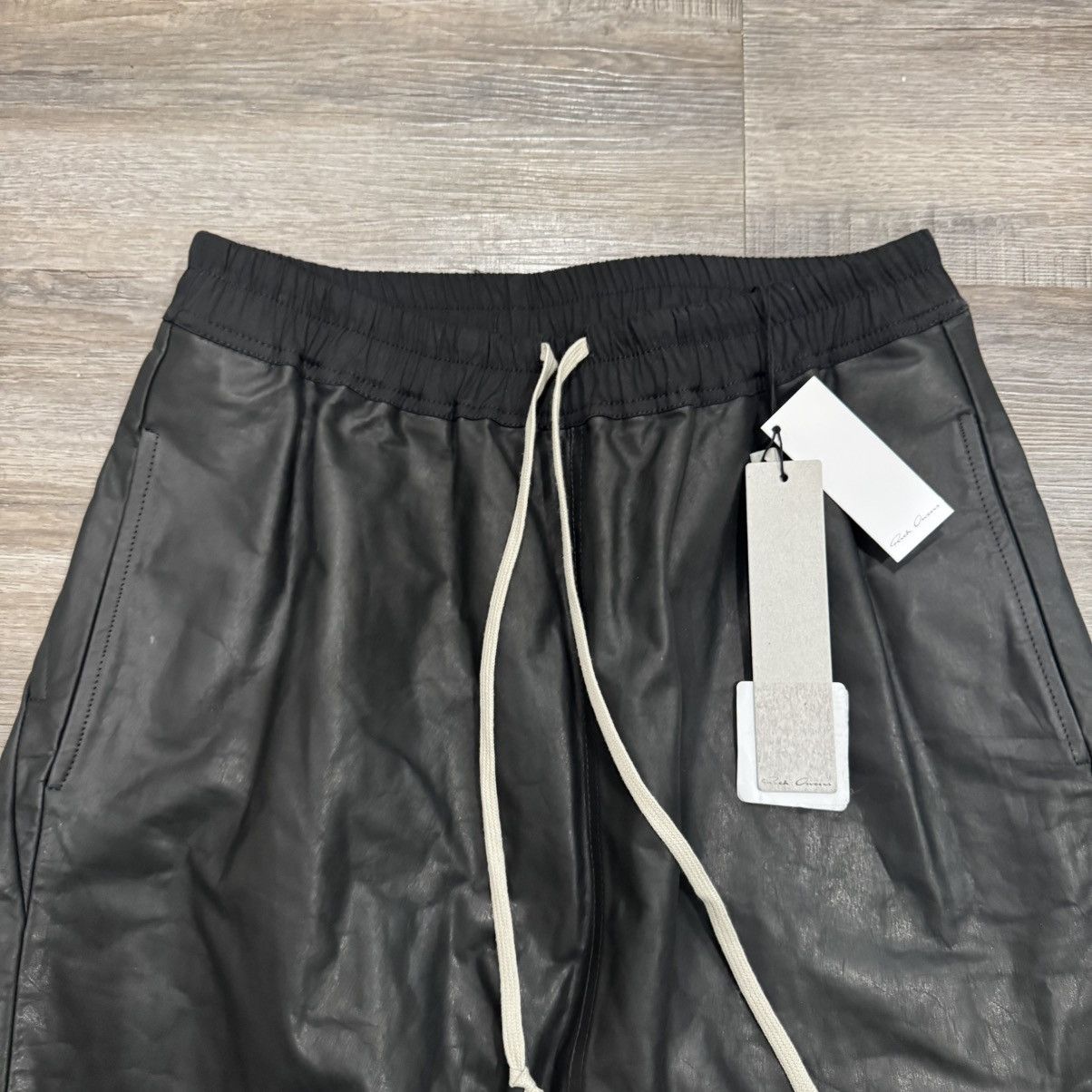 Rick Owens Rick Owens Basket Swingers Drawstring Leather Shorts Black Size US 38 / EU 54 - 2 Thumbnail