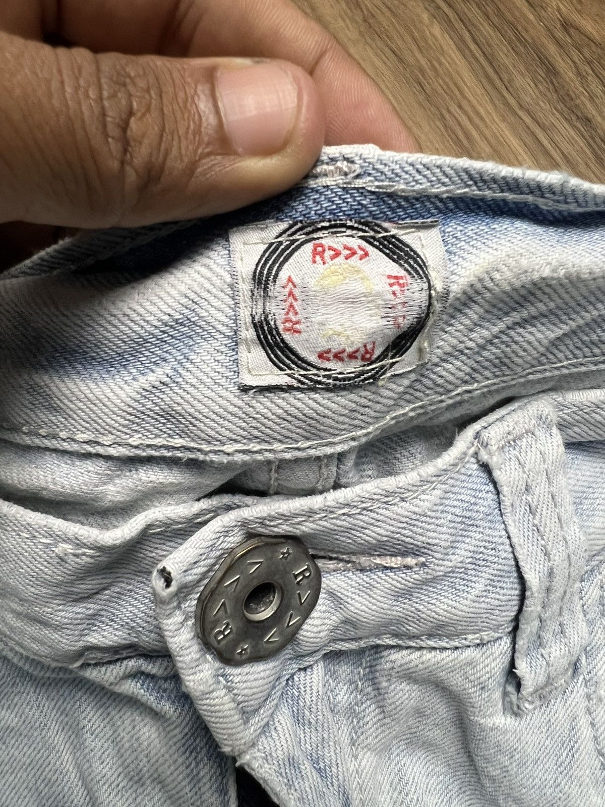 If Six Was Nine RARE Light Wash Jeans: Slanted Zip & Flap Pocket (43) Size 32" / US 10 / IT 46 - 9 Thumbnail
