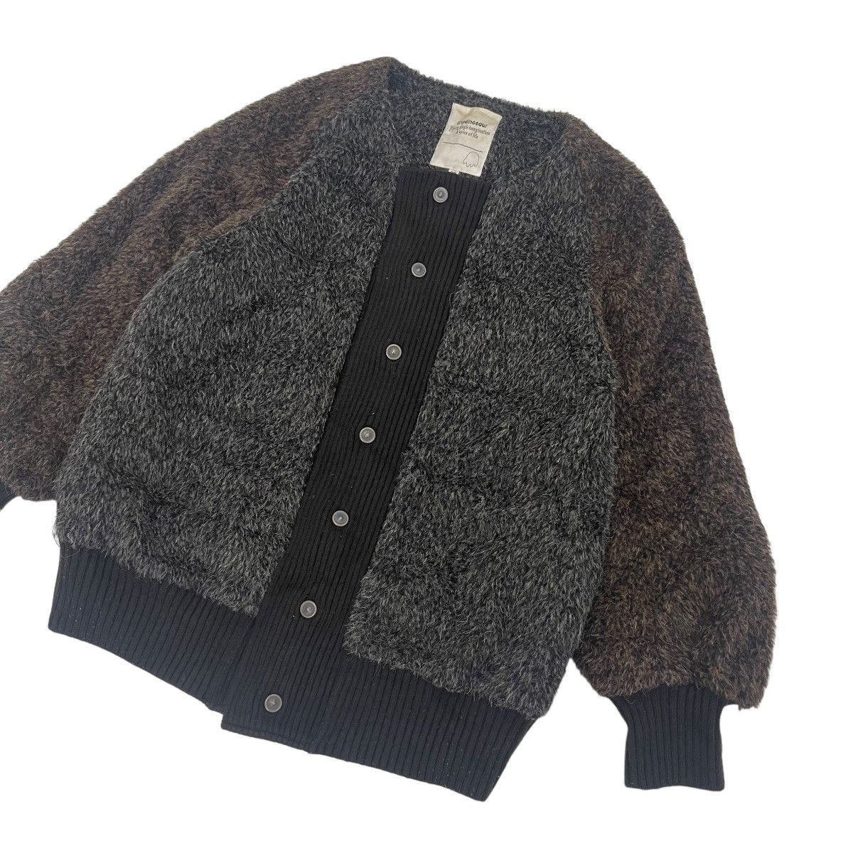 Japanese Brand ⚡️Tiny Dinosaur Faux Fur Button Mohair Jacket Made In 🇯🇵 Size M / US 6-8 / IT 42-44 - 5 Thumbnail