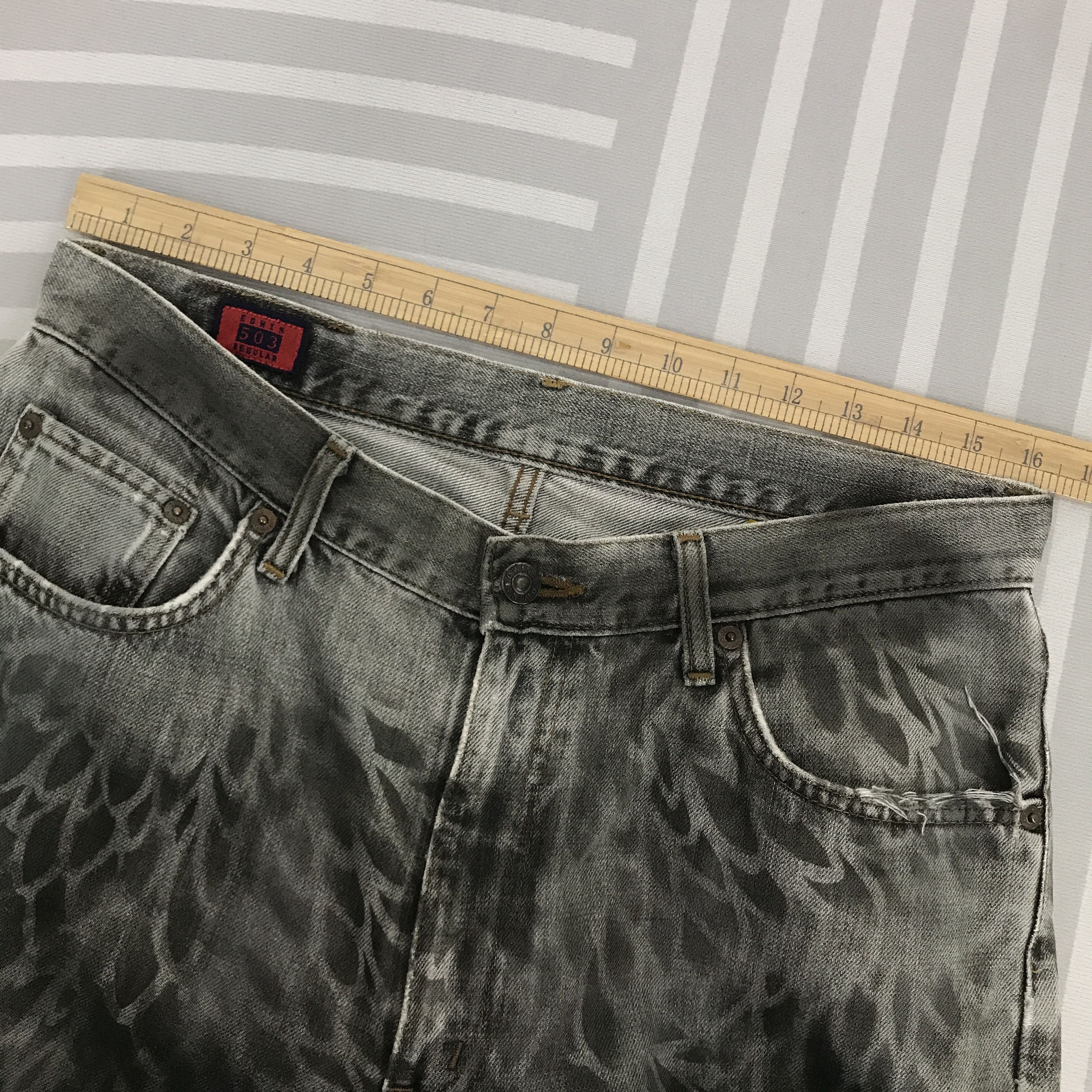 Edwin × Japanese Brand × Vintage Vintage Edwin 503 Regular Distressed Jeans Size US 32 / EU 48 - 8 Thumbnail