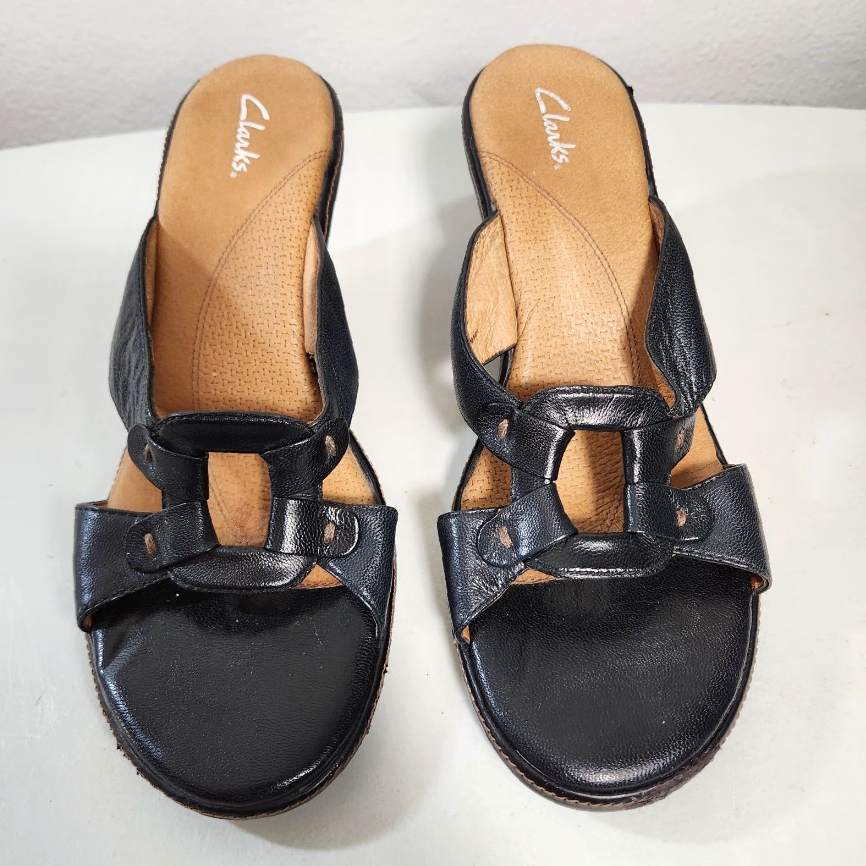 Clarks Clarks Womens Black Comfort Slip-On Heels-Size 9 Size ONE SIZE - 3 Thumbnail
