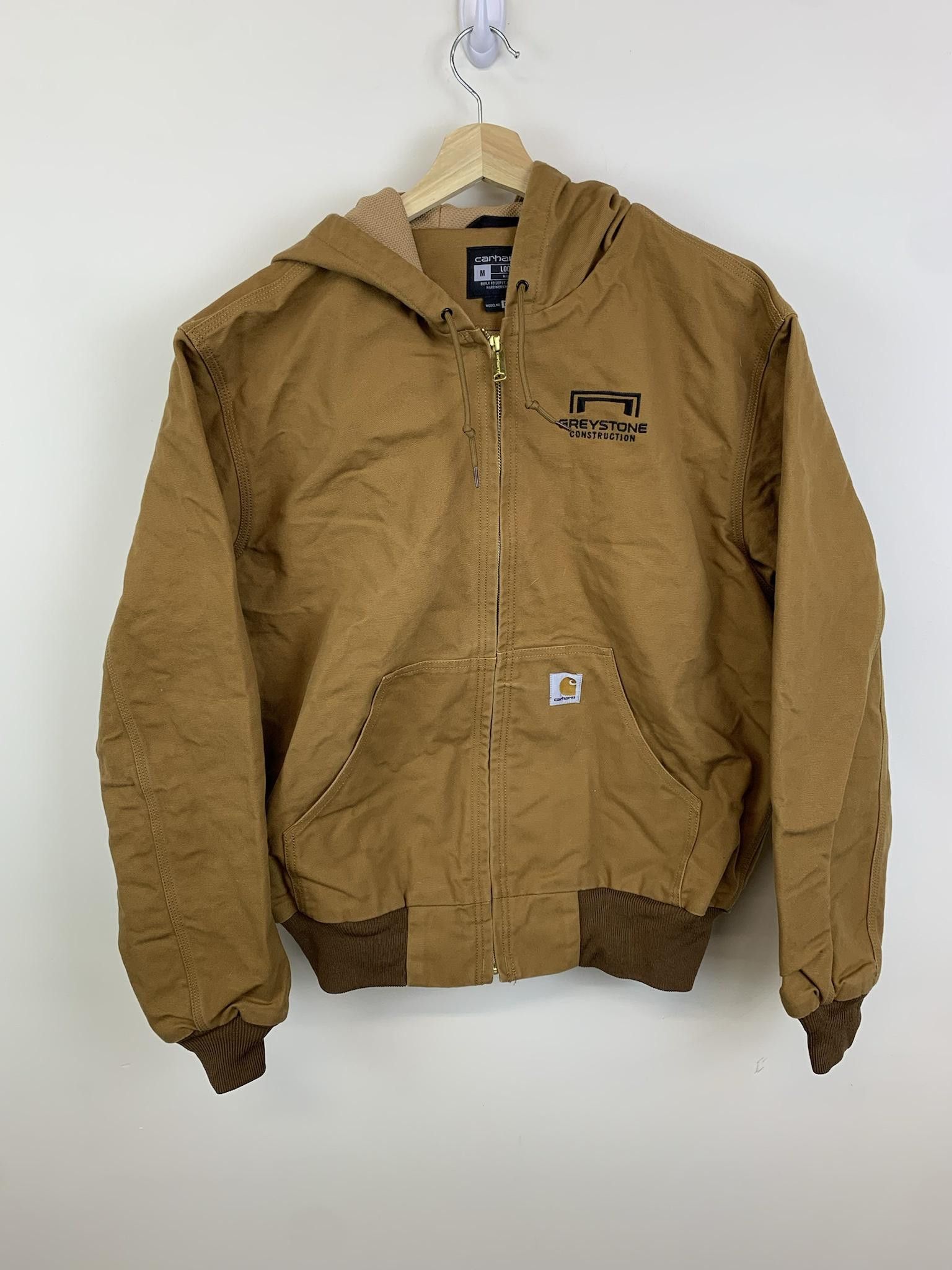 image of Carhartt Greystone Construction Hooded Active Jacket in Tan, Men's (Size Medium)