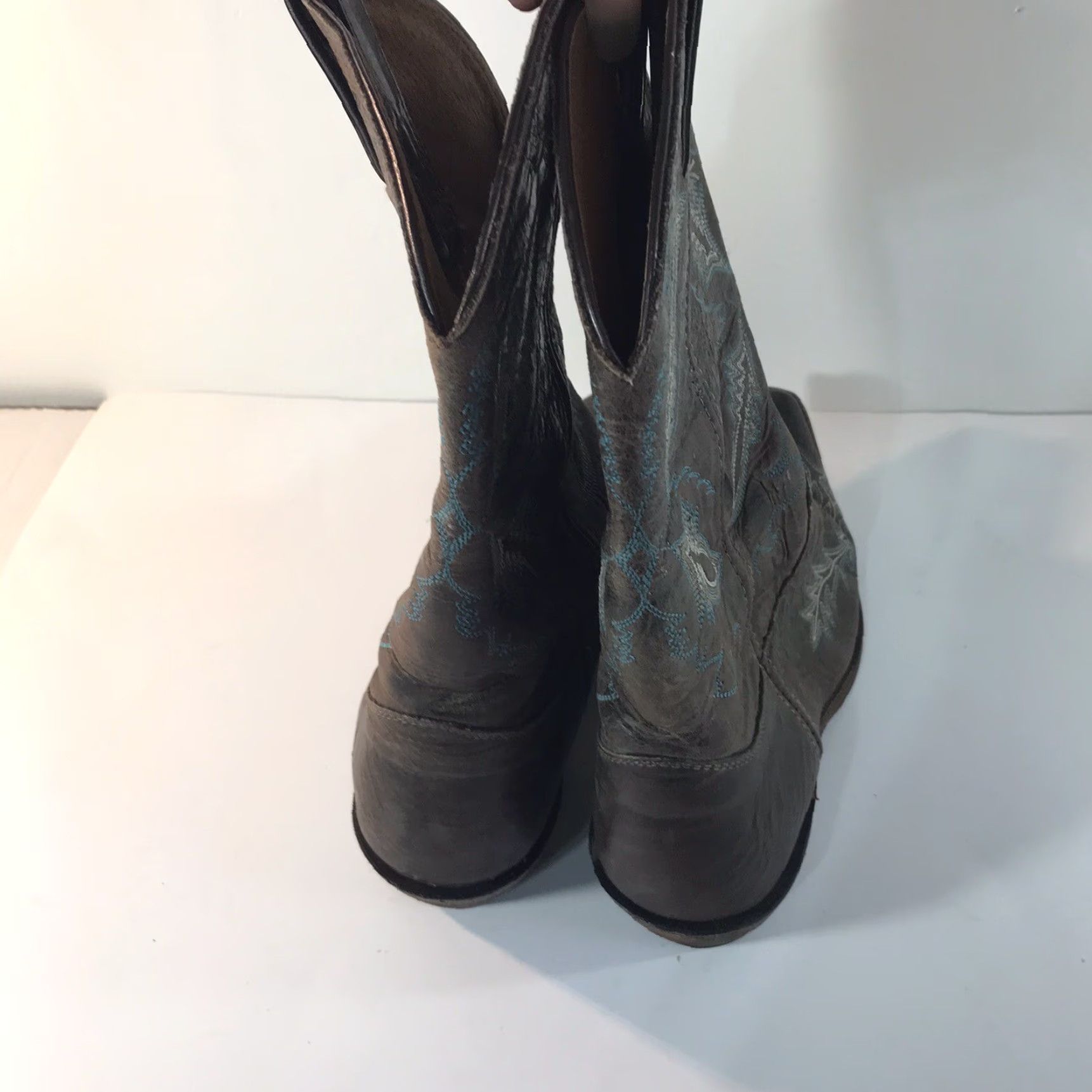 Justin Boots JUSTIN VINTAGE Handcrafted Western Boots Womens Size 10 Brown Mid-Calf Snip Toe Cowgirl Size US 10 / IT 40 - 2 Thumbnail