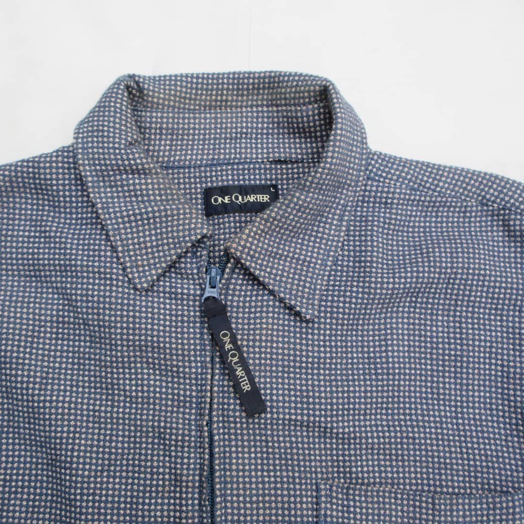 Vintage One Quarter Woven Thick Shirt jacket Zipper Shirt jacket Size US L / EU 52-54 / 3 - 2 Thumbnail
