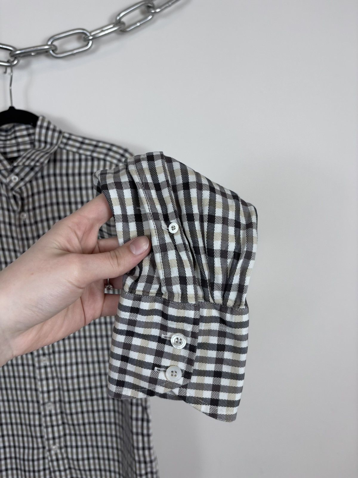Tom Ford Tom Ford Men’s Gingham Check Dress Shirt Long Sleeve Size US M / EU 48-50 / 2 - 8 Thumbnail