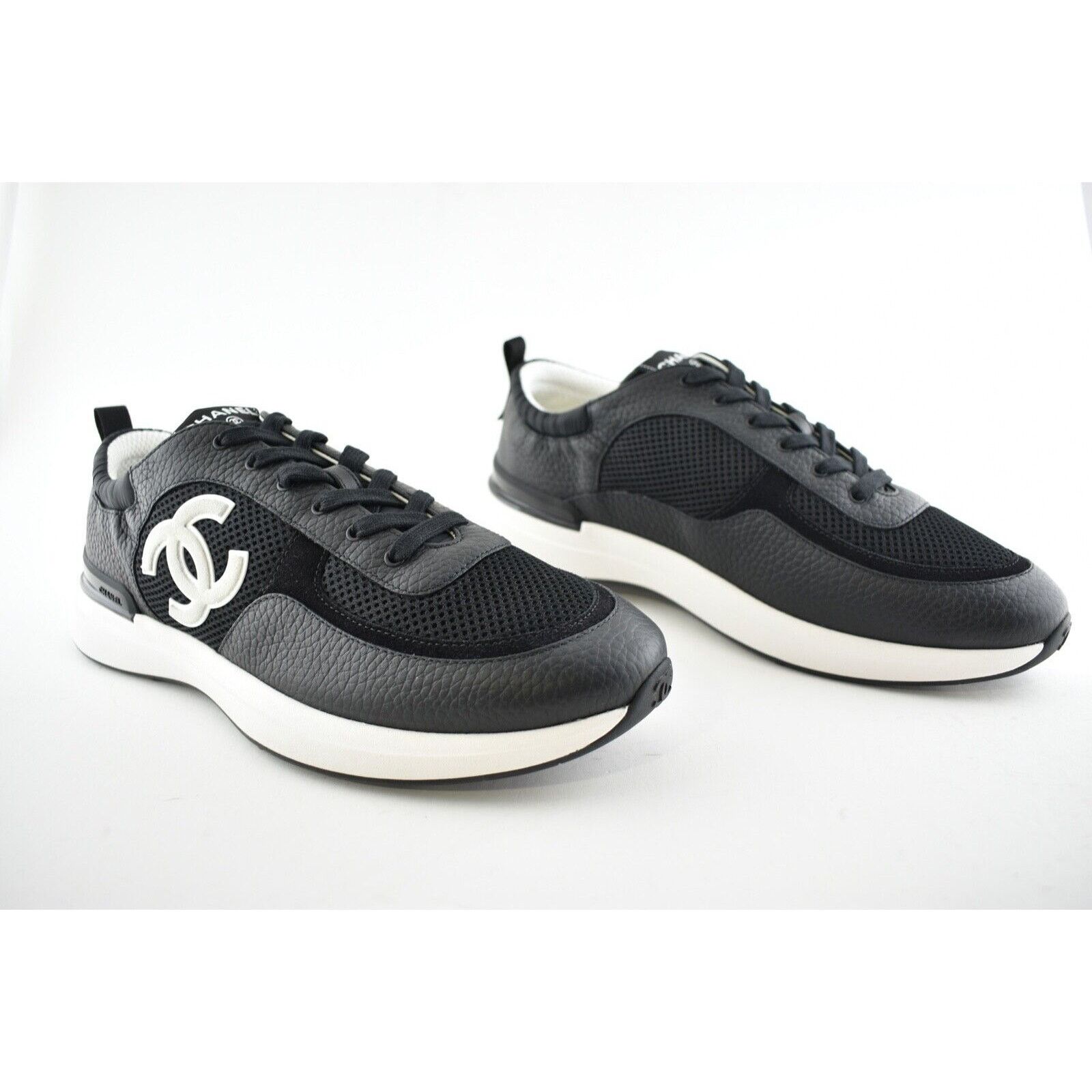 Chanel Chanel 21S Mens Leather Lace Low Top Trainer Sneaker 44 11 Size US 11 / EU 44 - 4 Thumbnail