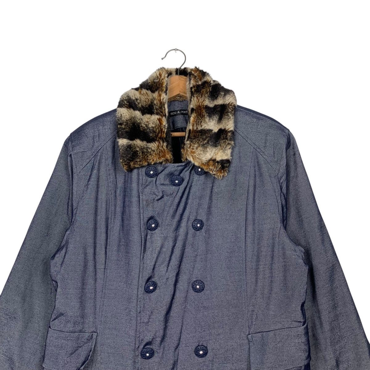Japanese Brand Vintage ROX A PORTER Faux Fur Long Coat #2454-C110 Size L / US 10 / IT 46 - 2 Thumbnail