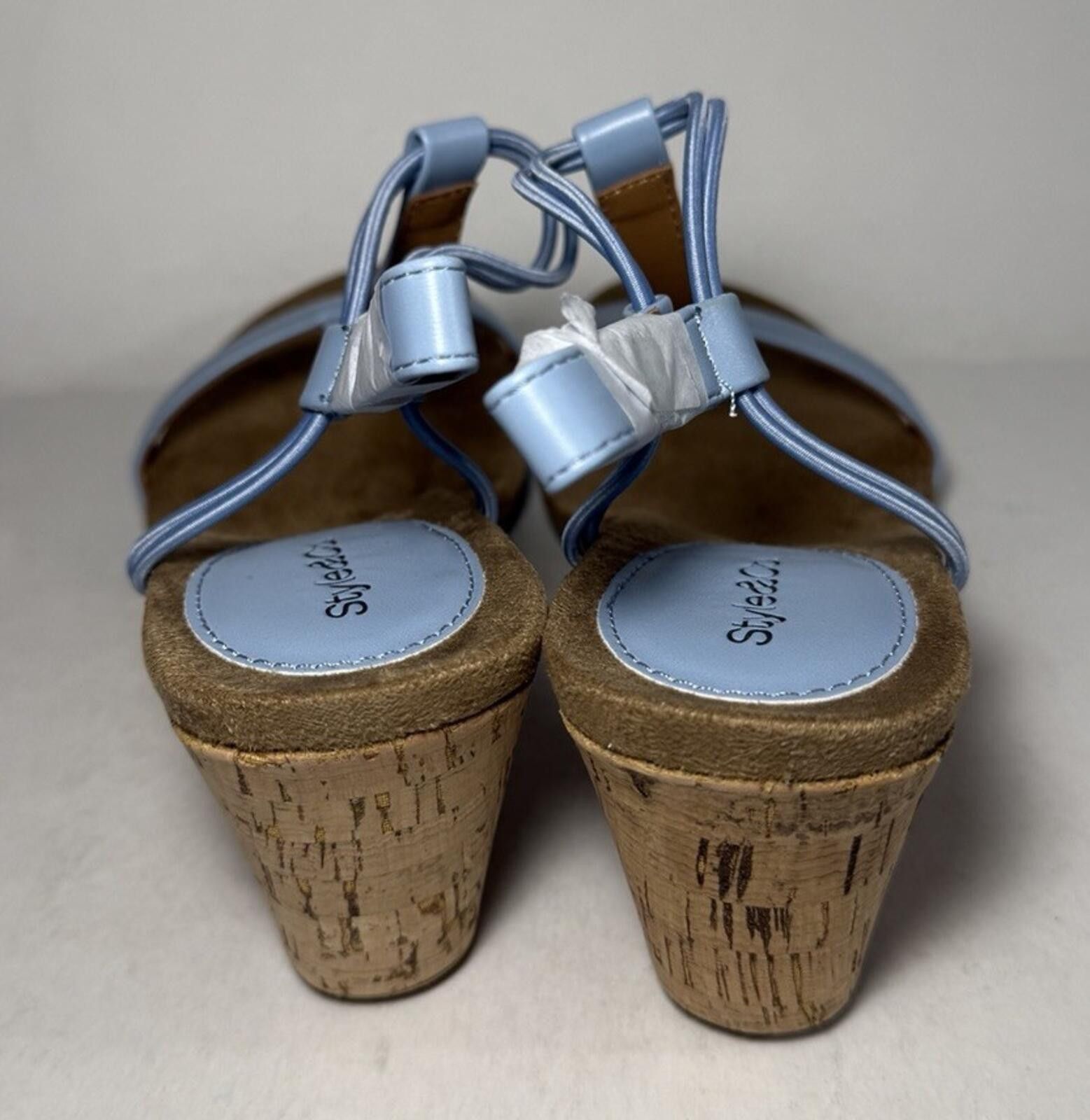 Style & Co Style & Co Mulan Wedge Heel Sandals Blue Size US 8.5 / IT 38.5 - 4 Thumbnail