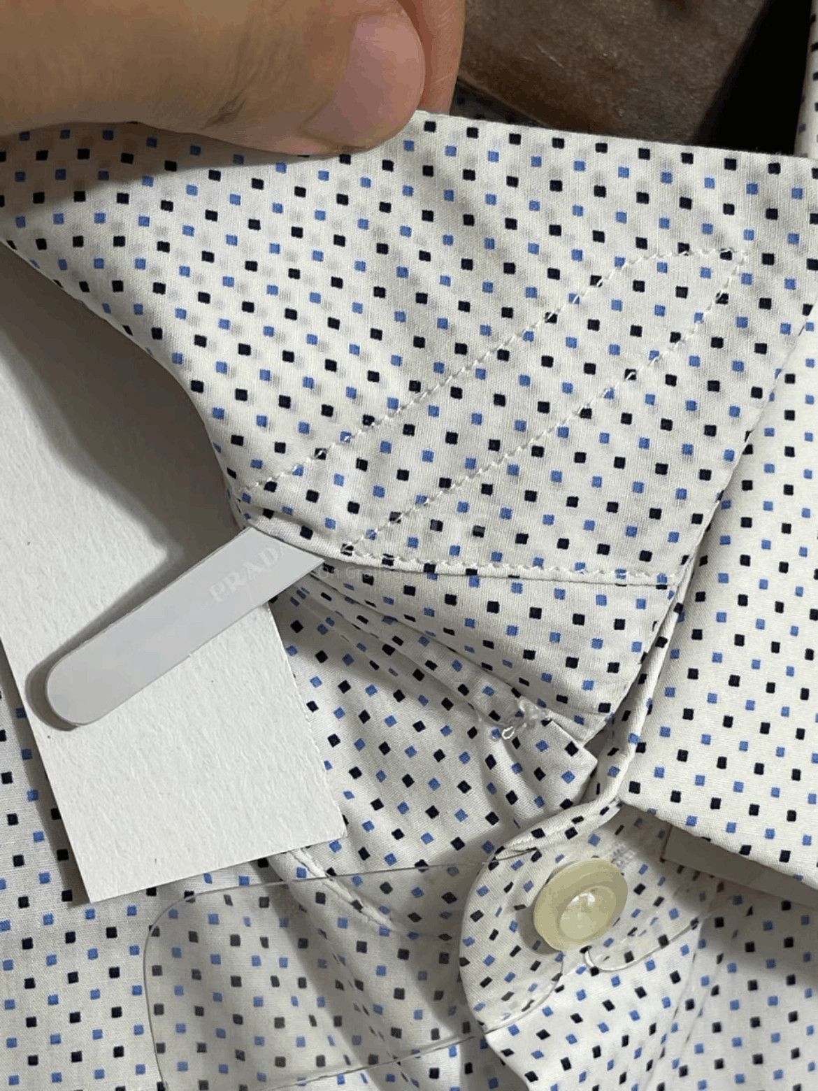 Prada Sz 40 Prada Square Dots Shirt Size US L / EU 52-54 / 3 - 5 Thumbnail
