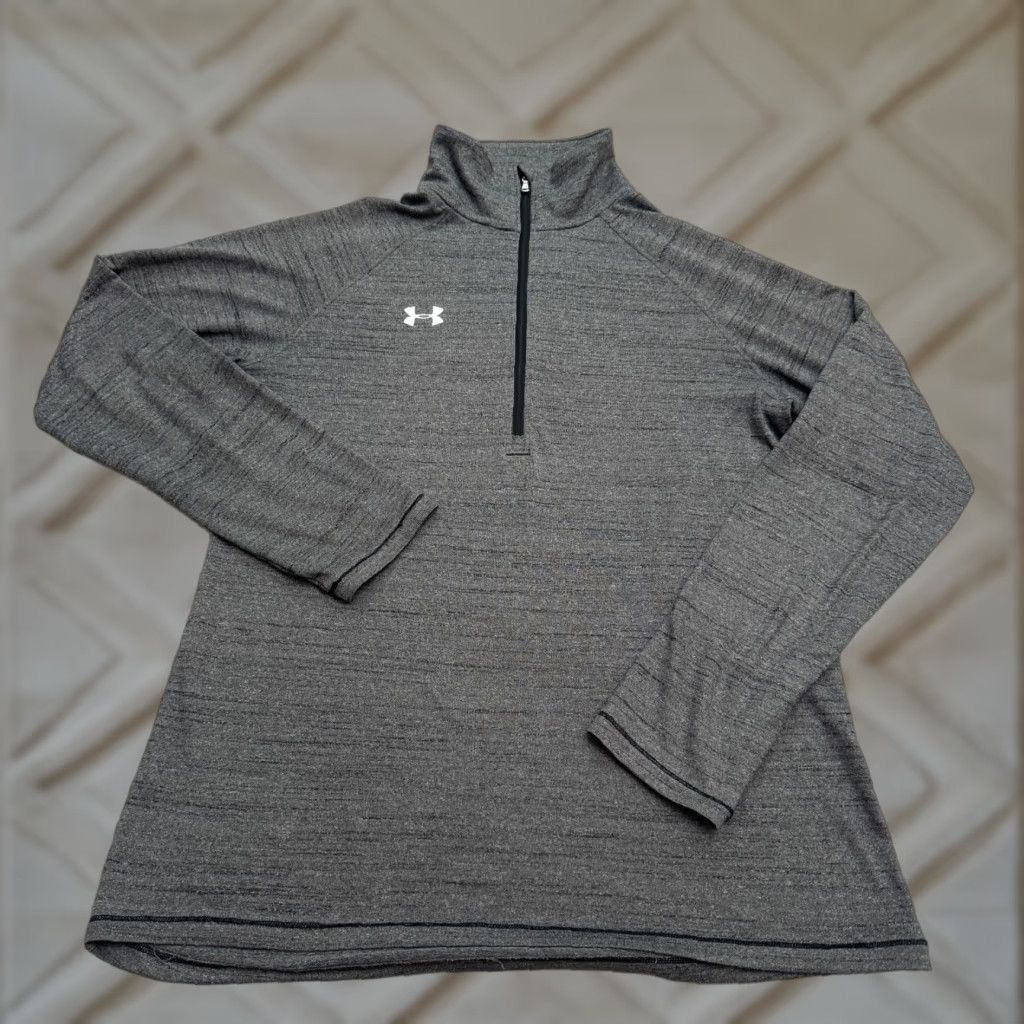 Under Armour Under Armour HeatGear Jacket Womens Medium Gray 1/2 Zip Pullover Breathable Activewear Regular Fit Loose Size M / US 6-8 / IT 42-44 - 1 Thumbnail