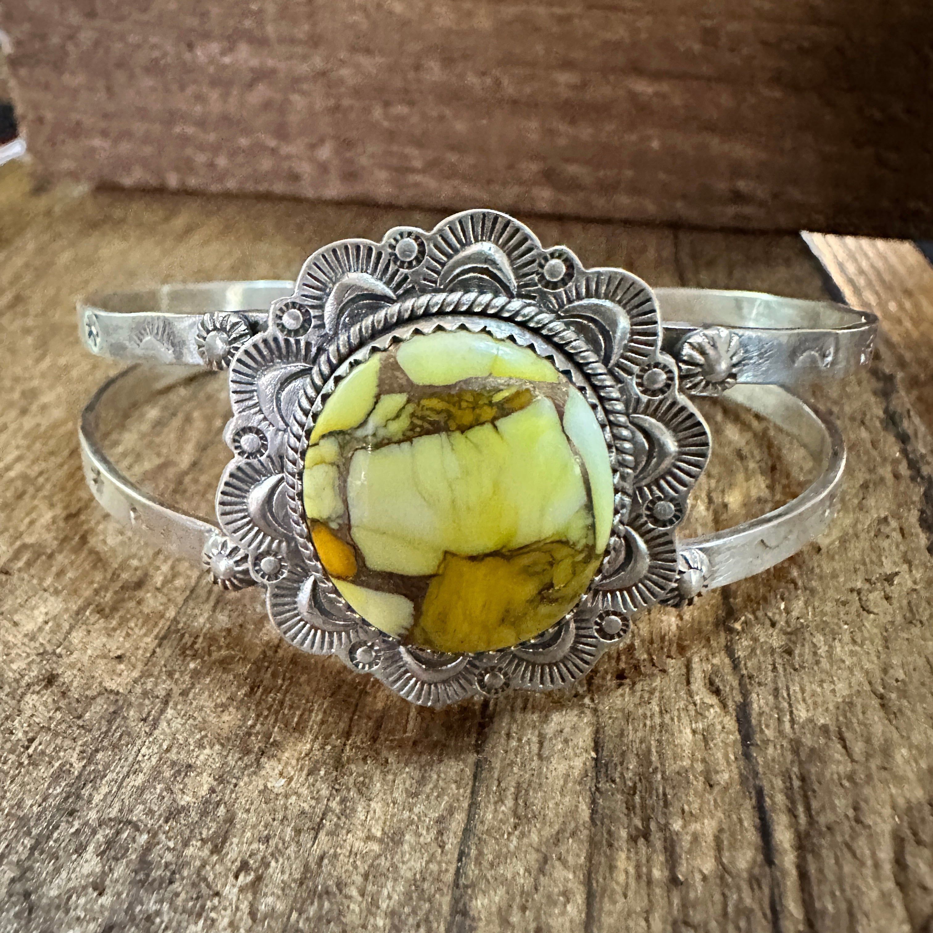 Other Handmade Sterling Silver Honey Dahlia Cuff Bracelet, Signed Size ONE SIZE - 3 Thumbnail