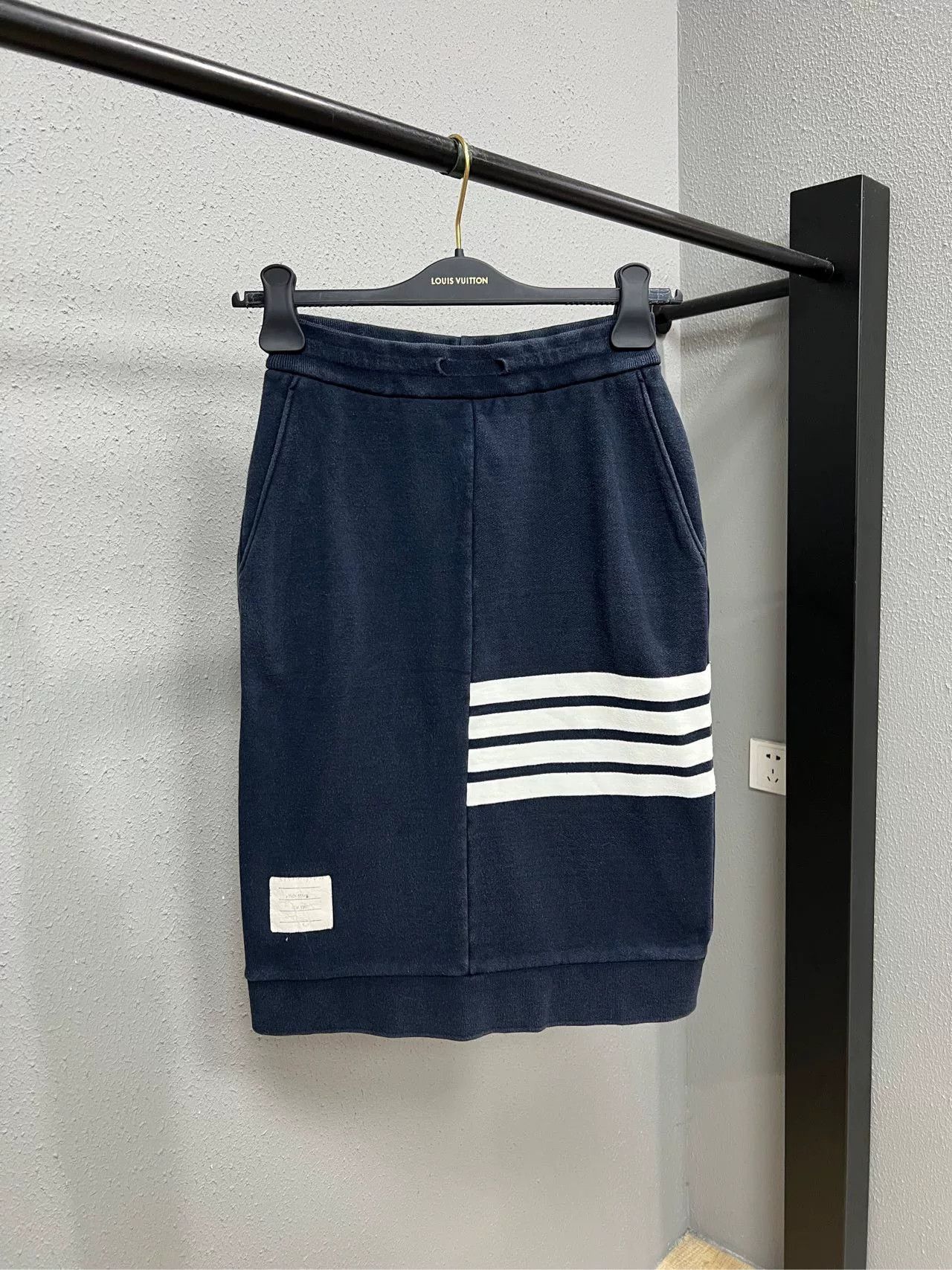 Thom Browne Navy Skirt with Stripes