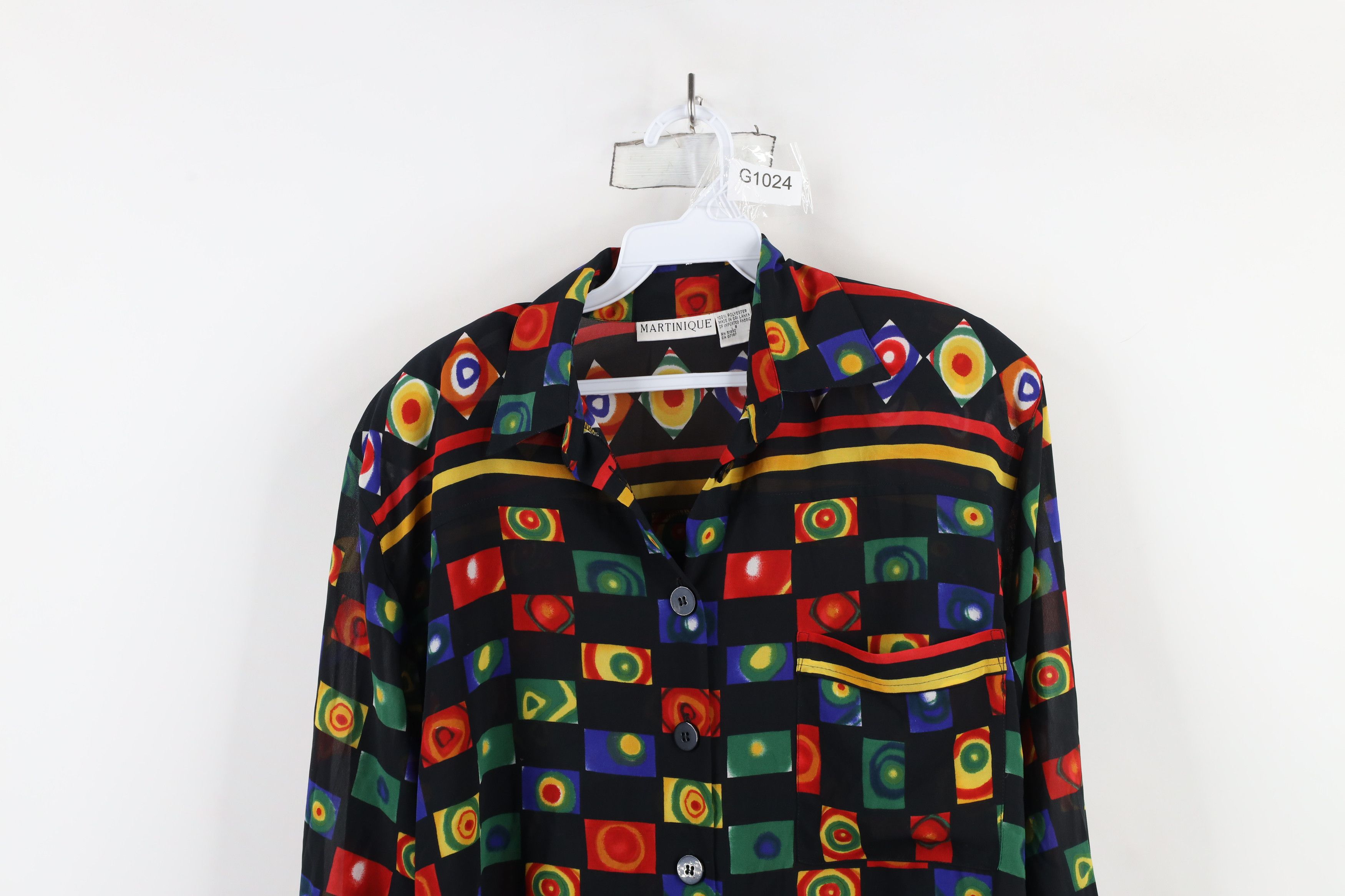 Vintage Vintage 90s Streetwear Abstract Collared Button Shirt Size M / US 6-8 / IT 42-44 - 2 Thumbnail