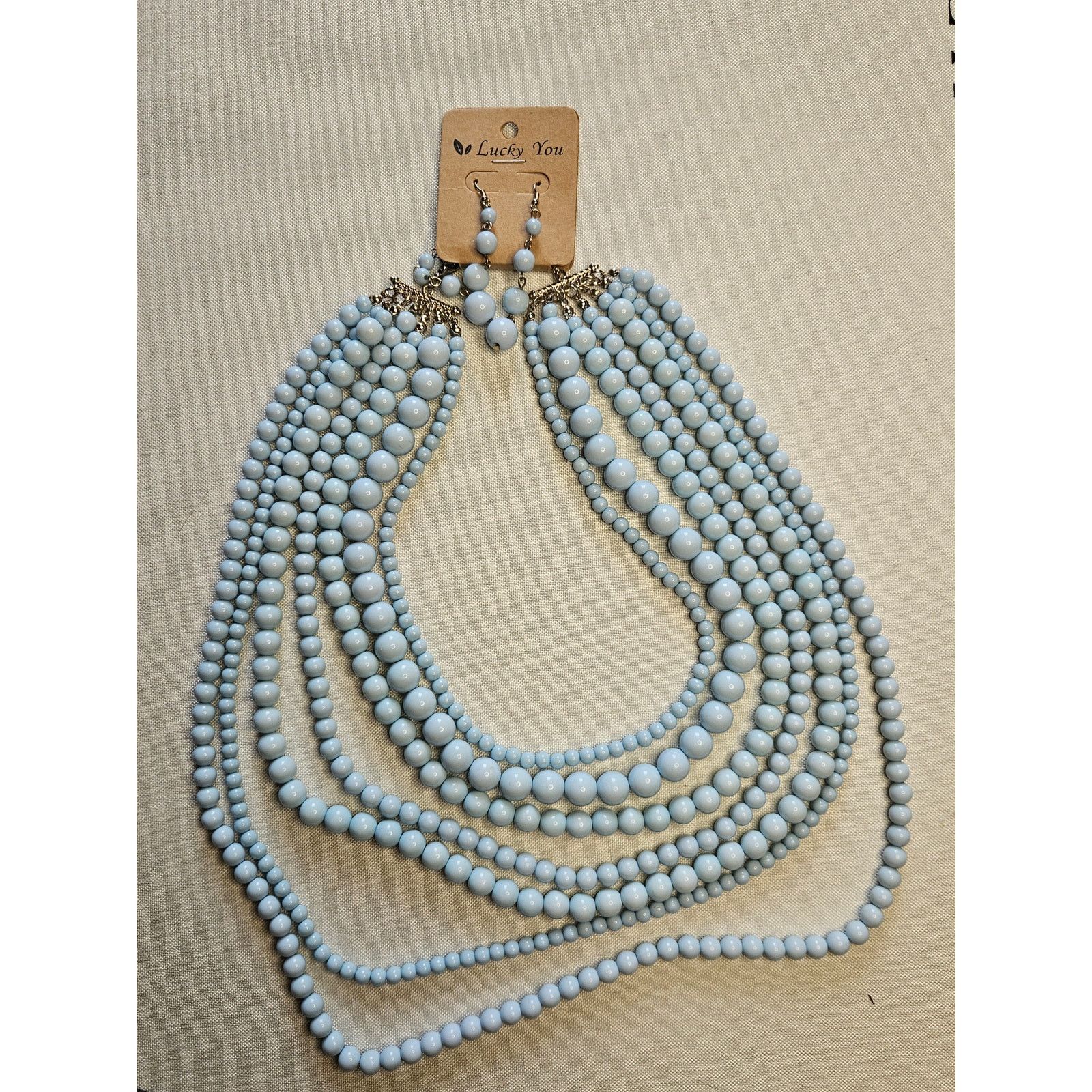Other NWT - Multilayer Beaded Necklace/Earring Set Size ONE SIZE - 1 Thumbnail