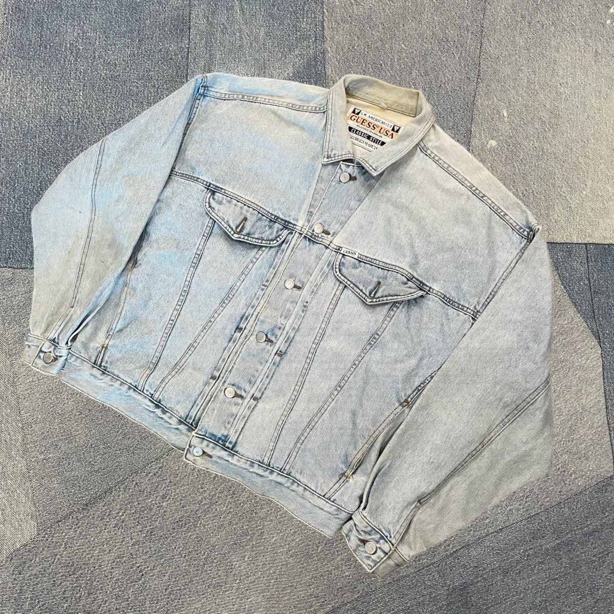 Guess × Vintage CRAZY Vintage Boxy Fit Essential Guess Denim Jacket Size US XL / EU 56 / 4 - 3 Thumbnail
