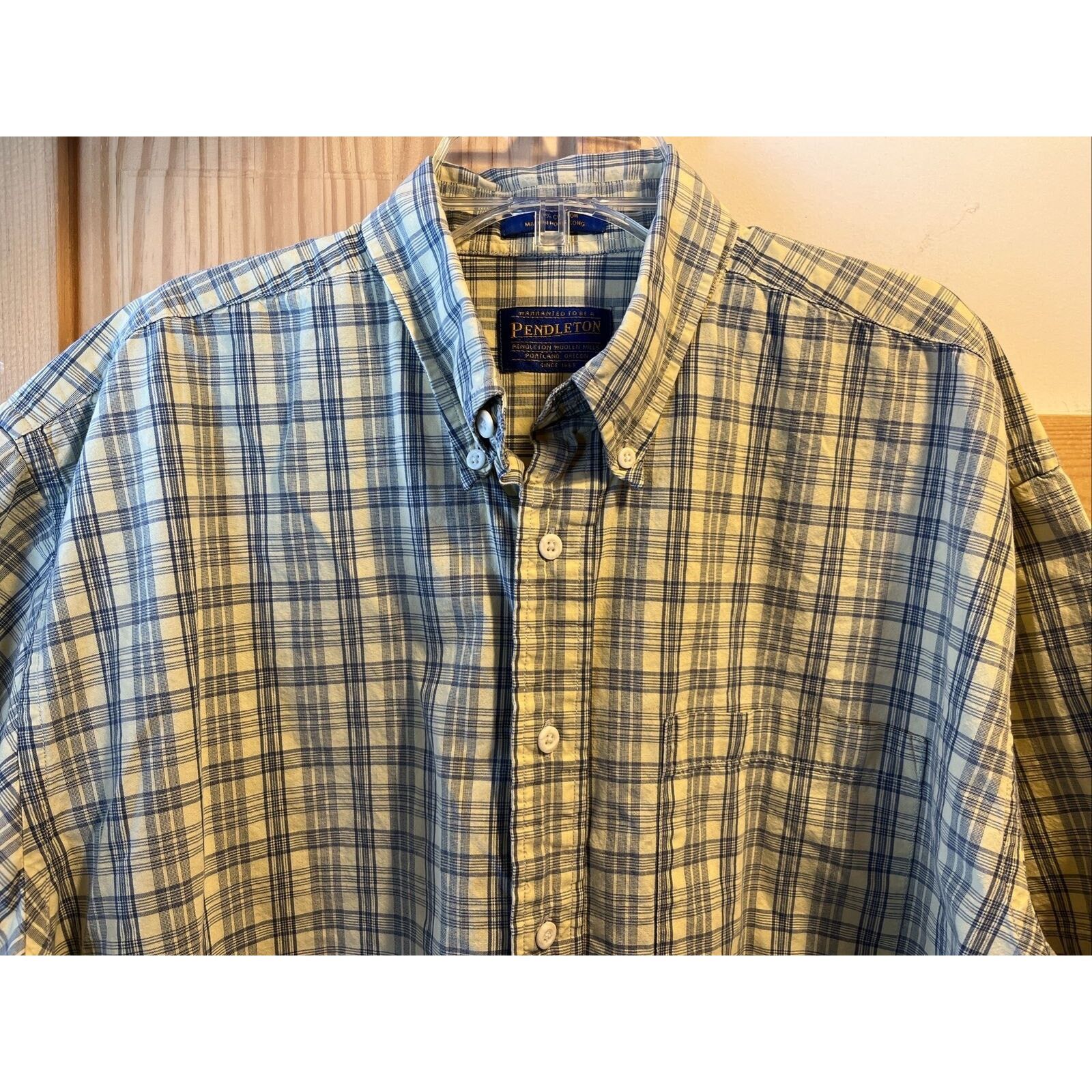 Pendleton Pendleton Men’s Large Yellow Check SS Button Up Cotton Shirt Size US L / EU 52-54 / 3 - 5 Thumbnail