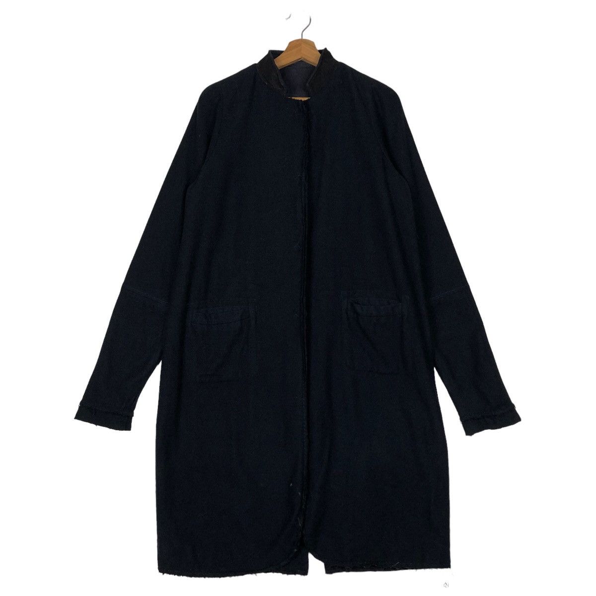 Japanese Brand 🔥Rich Black Long Jacket Fly Coats Kitsune Made in Italy Size US M / EU 48-50 / 2 - 1 Thumbnail