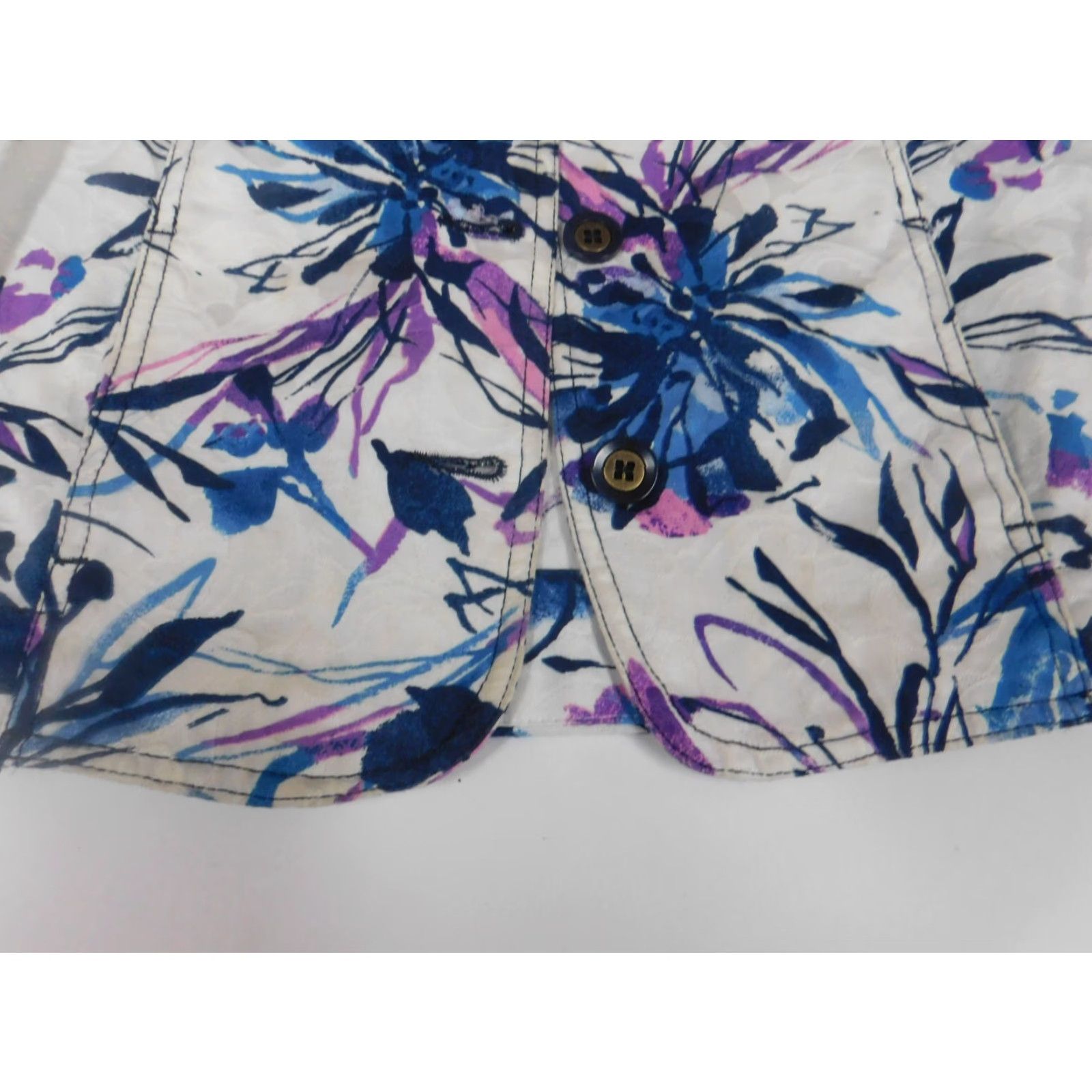 Vintage Tanjay Womens Jacket 6P Floral Button Down Collar Blue Knit Embroidered Solid Long Sleeve Mid-Length Casual Fall Spring 6P Petite Womens Jacket Size M / US 6-8 / IT 42-44 - 4 Thumbnail