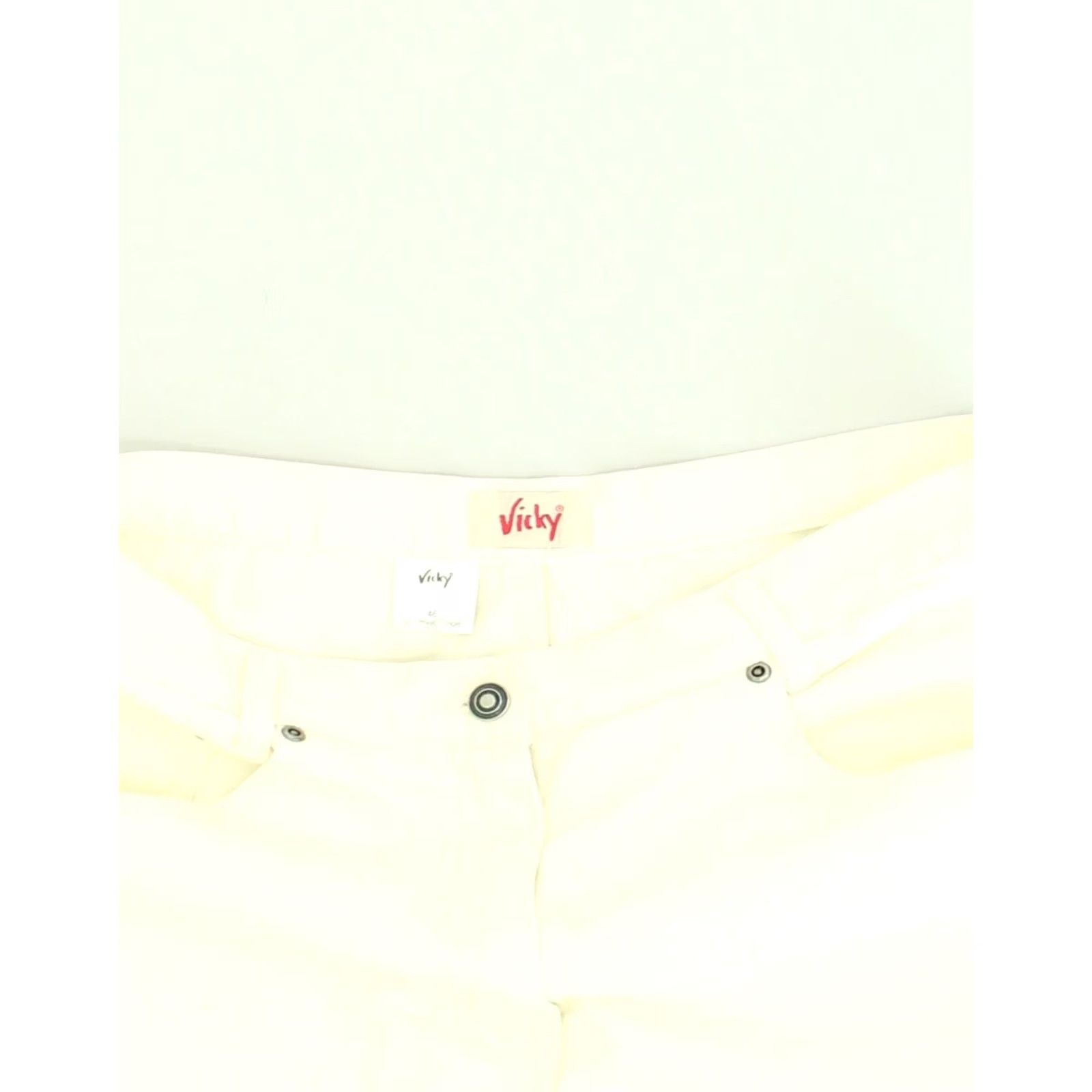 Vintage VINTAGE Womens Slim Jeans White Cotton IT 46 Large W32 L30 Size 36" / US 14 / IT 50 - 4 Thumbnail